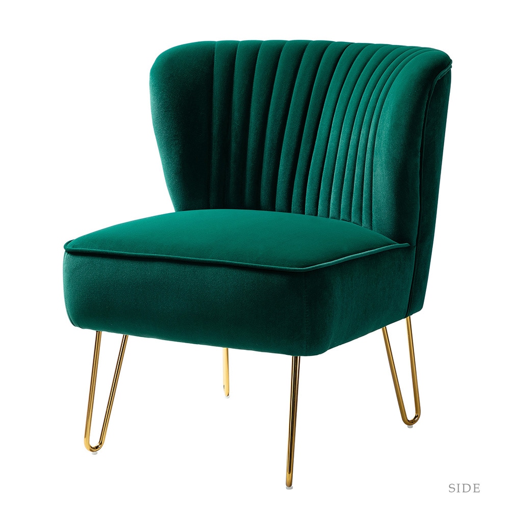 14 Karat Home CHM0120-GREEN Modern GREEN Velvet Accent Chair