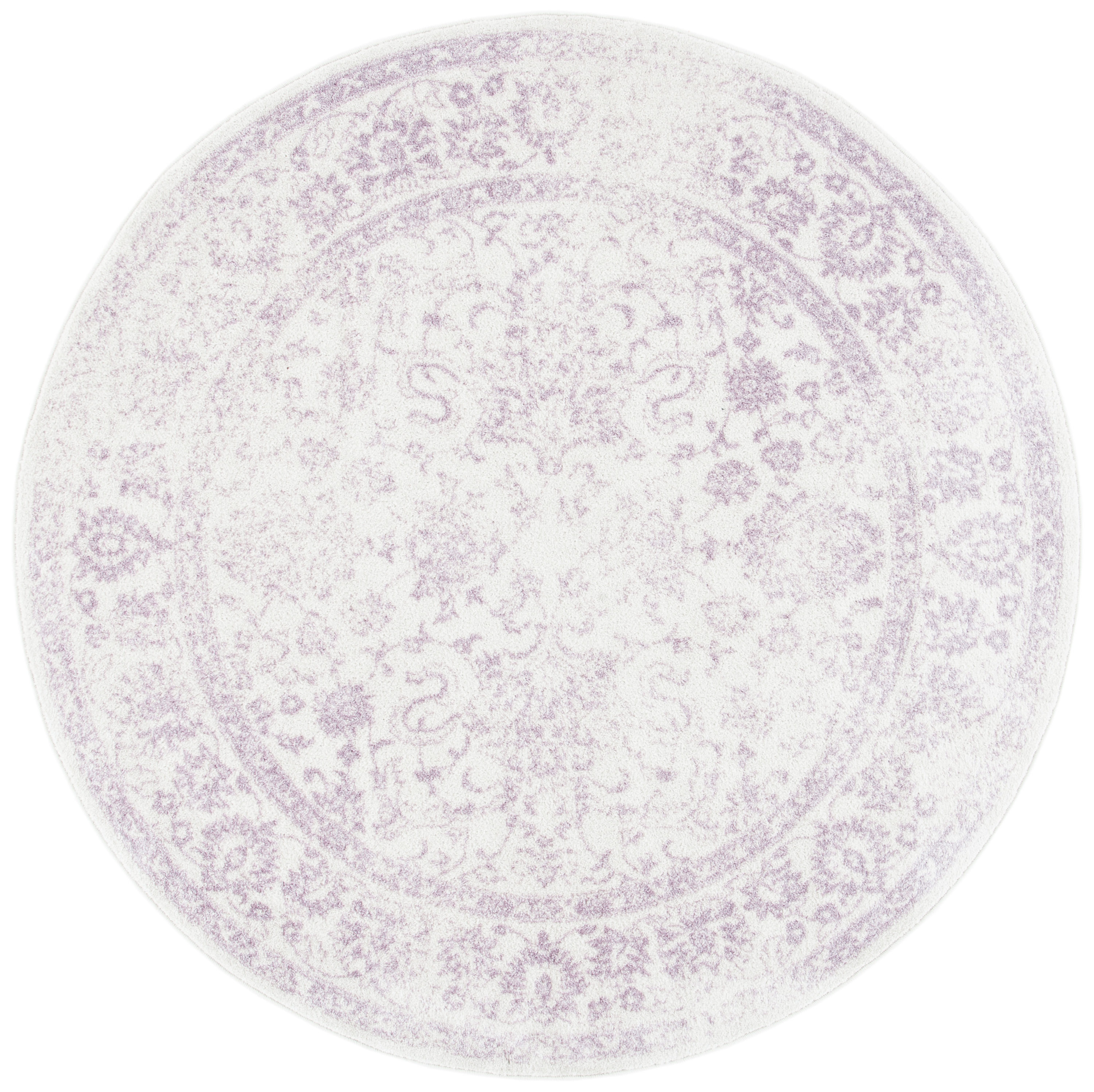 Safavieh ADR109U-6R Adirondack 6 x 6 (ft) Loomed Polypropylene Ivory/Lavander Round Indoor Floral/Botanical Vintage Area rug