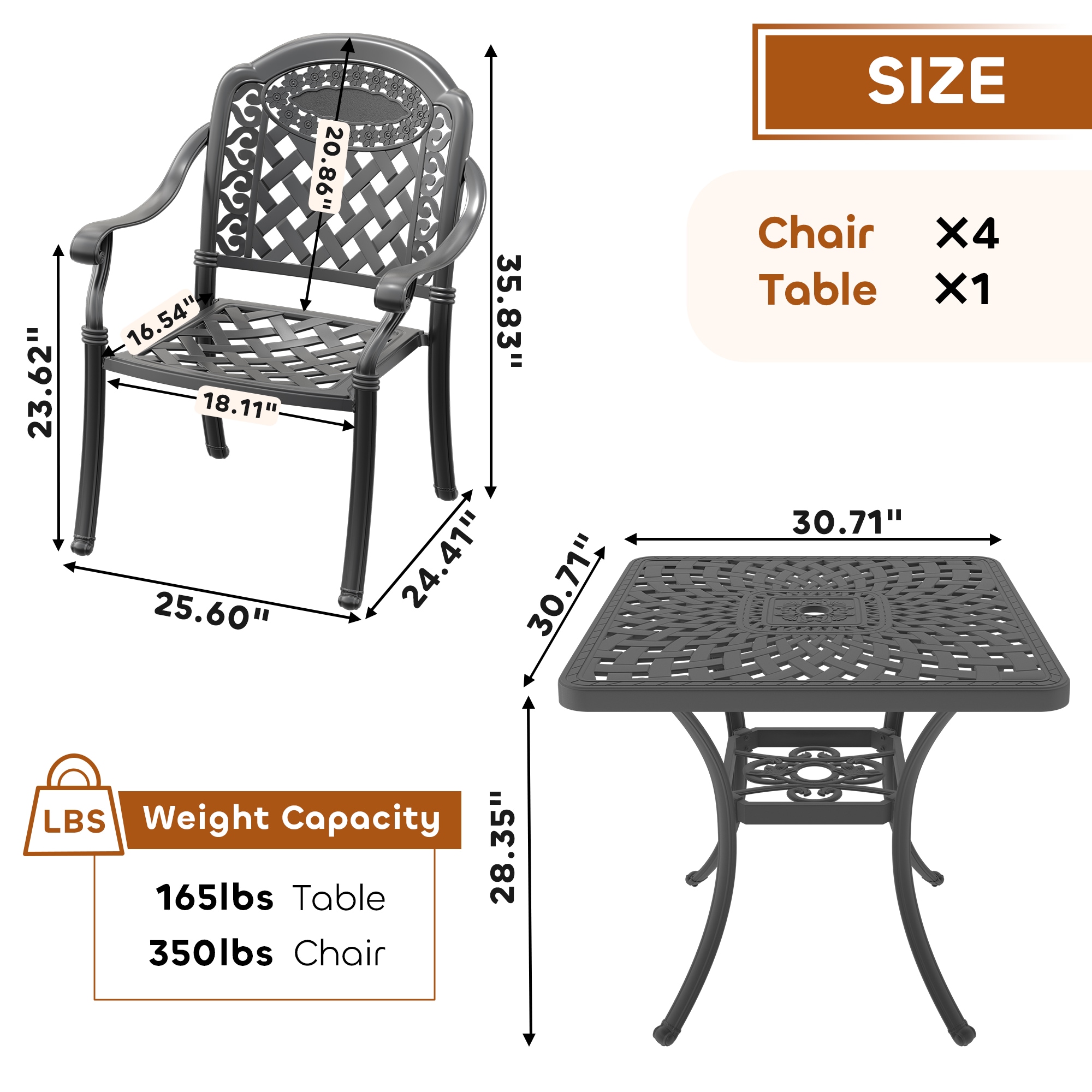 nicesure SLBK6008CZ4A1125RC Patio-Dining-Sets - View #9