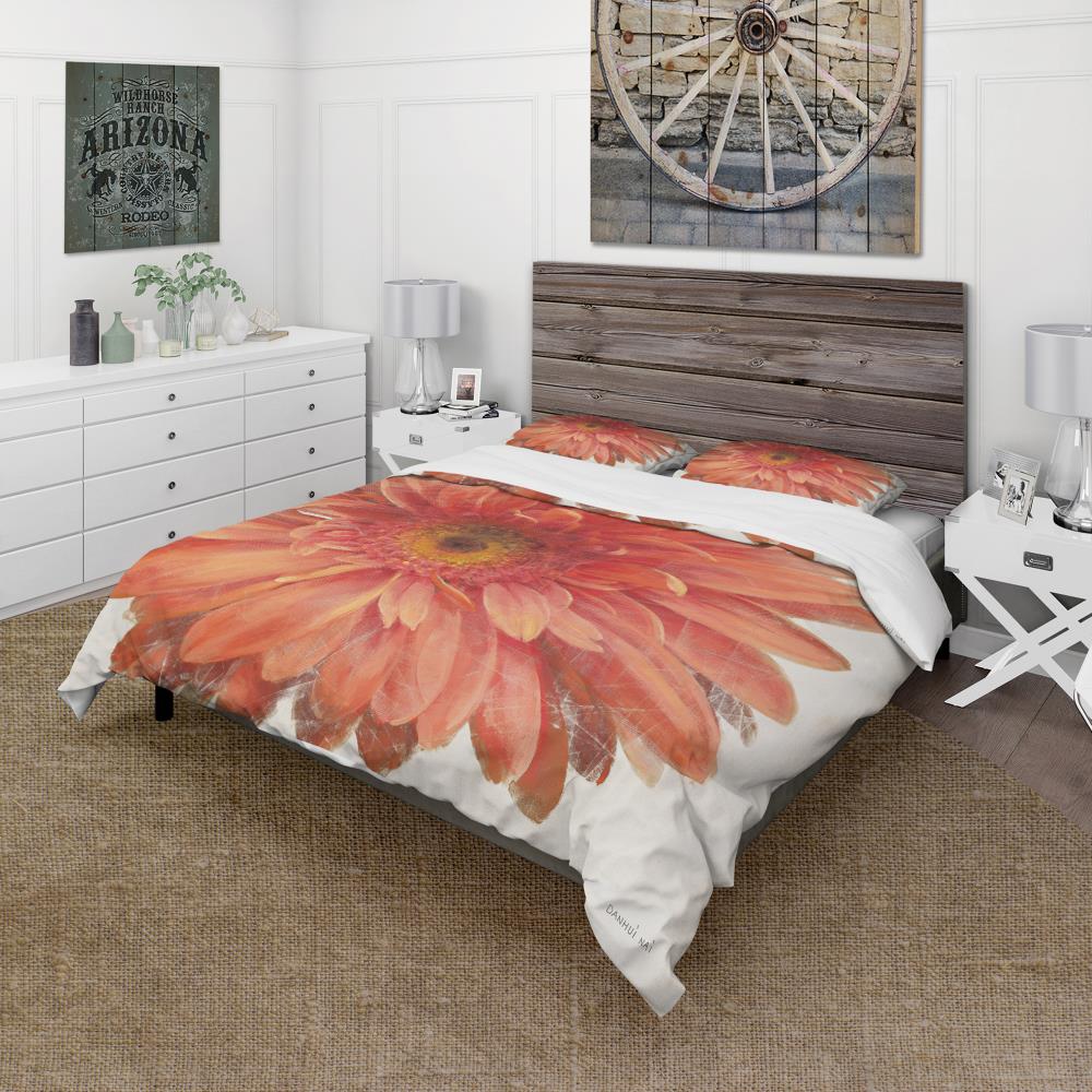 Designart BED30382-Q 3 -Piece Pink Queen Duvet cover Set