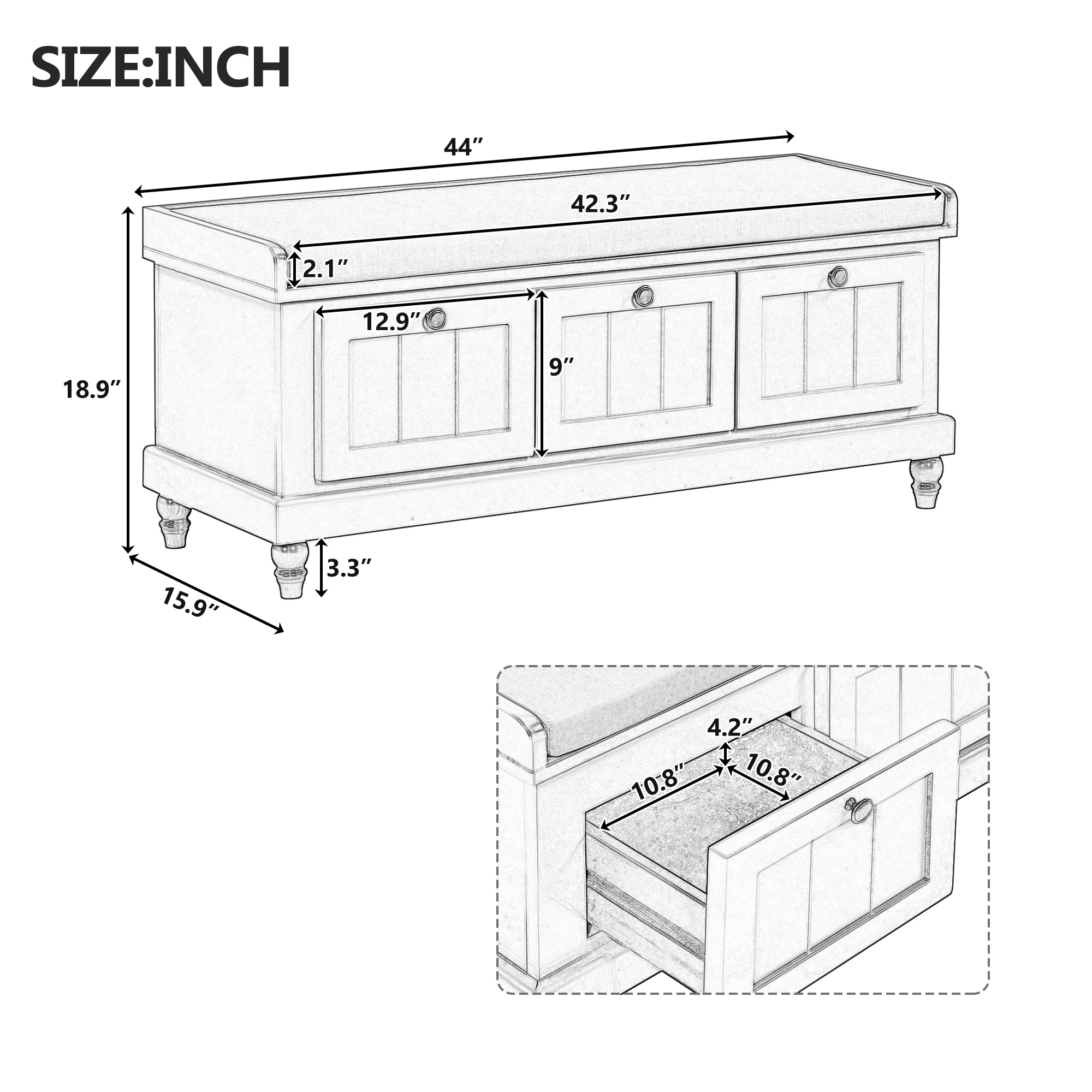SINOFURN SYA330205BN bench - View #19