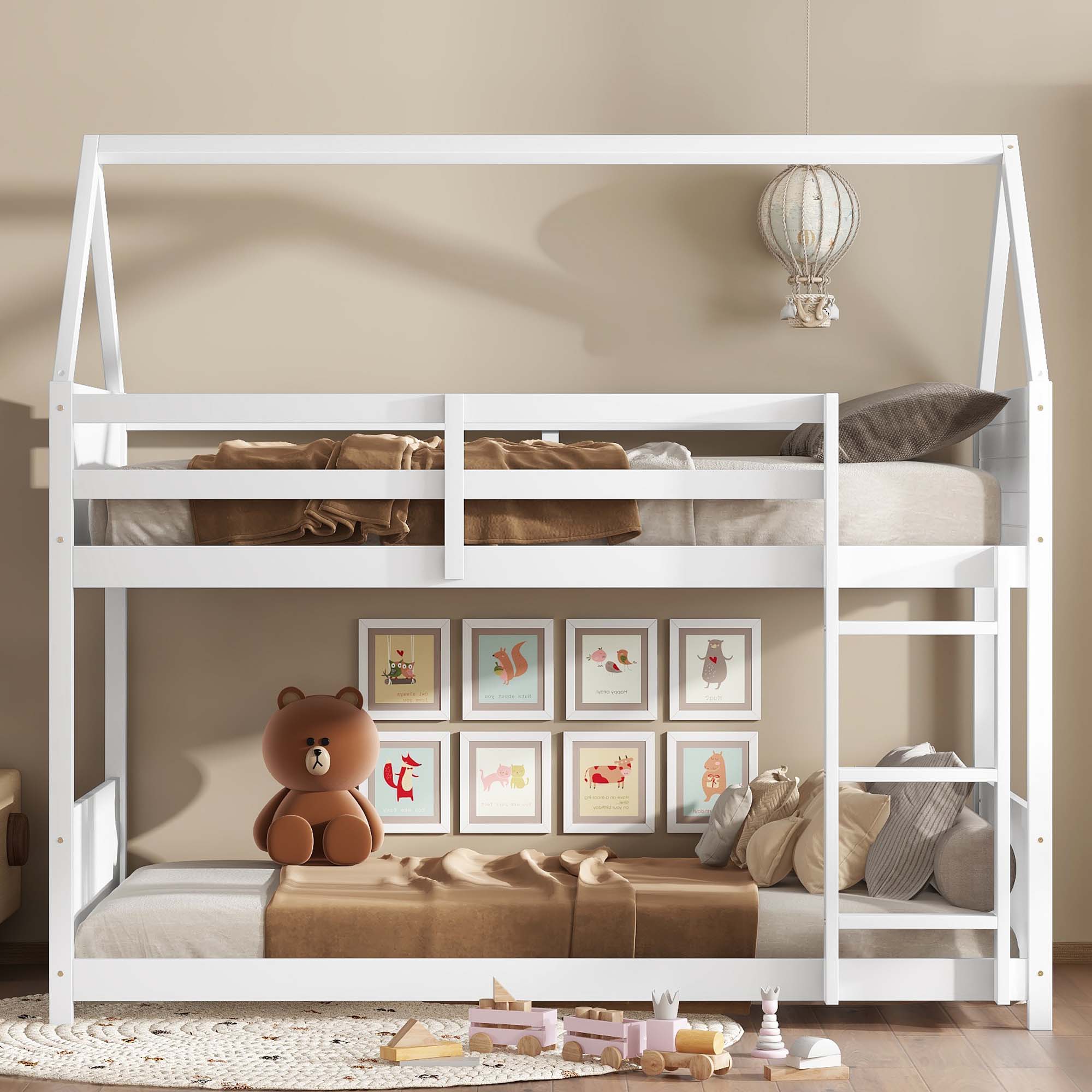Sunrinx MG11-BD-14 White Twin over twin Bunk Bed