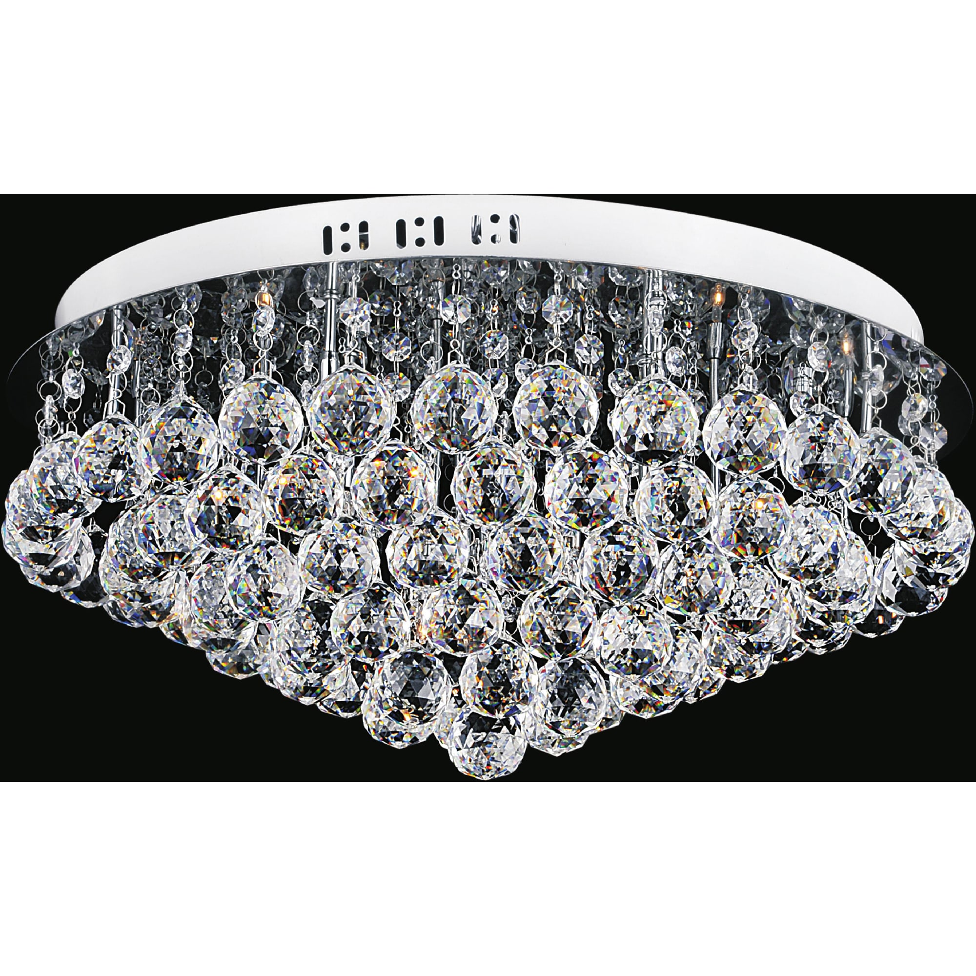 CWI Lighting 5052C20C-R Sparkle 9-Light 20-in Chrome Flush Mount Light
