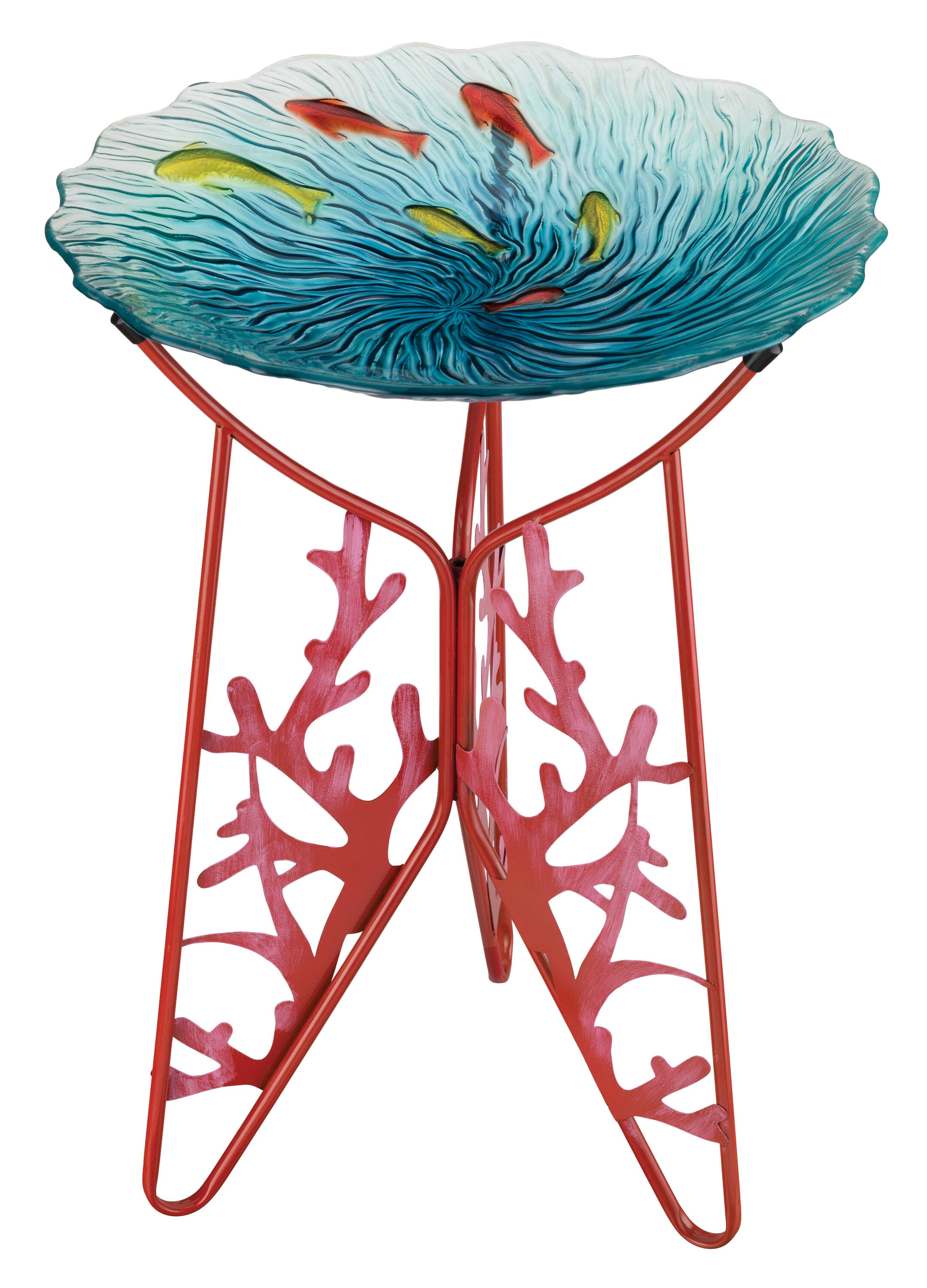 Regal Art & Gift 13390 25-Inches H Multi Glass Complete birdbath