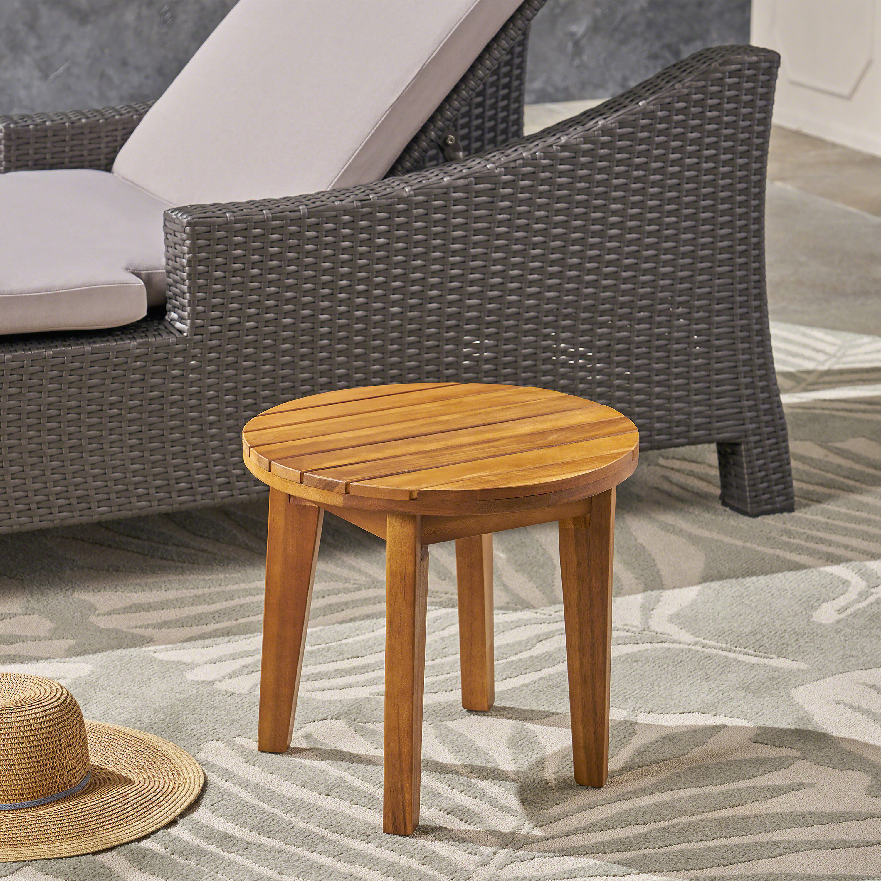 Moda Furnishings MD62266 Nature's Edge Round Outdoor End 15.75-in W x 15.75-in L