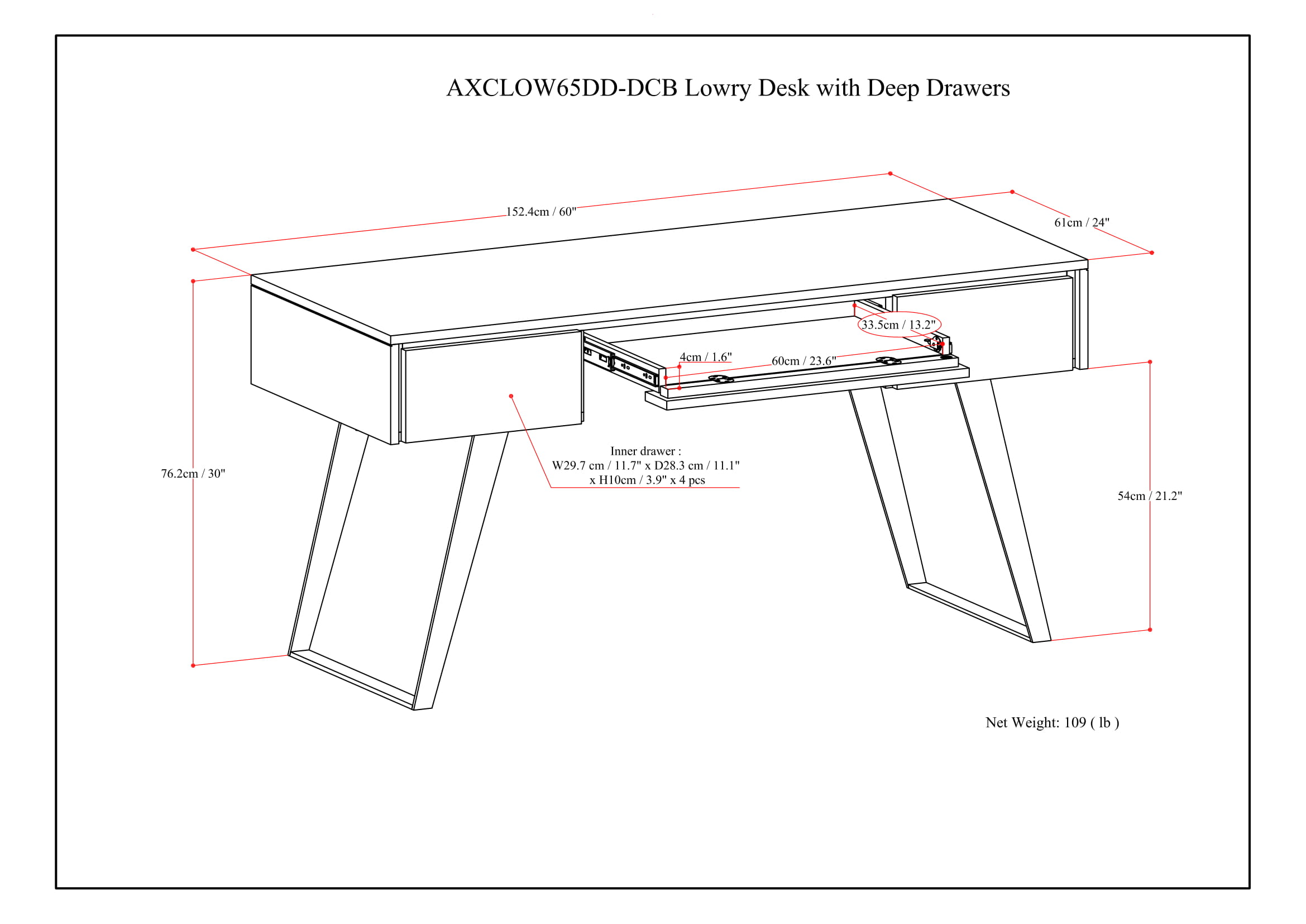 Simpli Home - Lowry Small Desk - Distressed Charcoal Brown