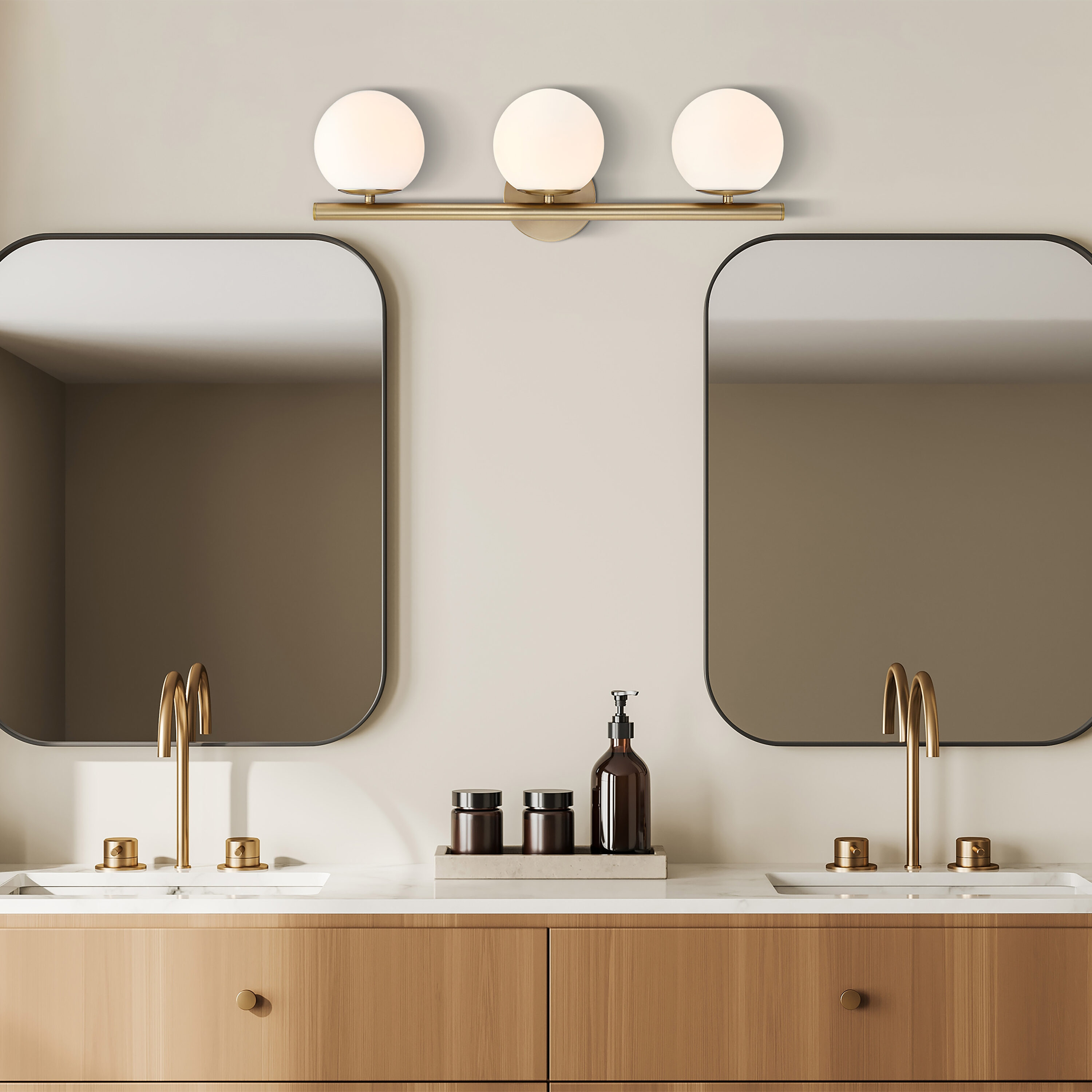 Designers Fountain D252C-3B-BG Crown Heights 25-in 3 -Light Brushed Gold Transitional Vanity light