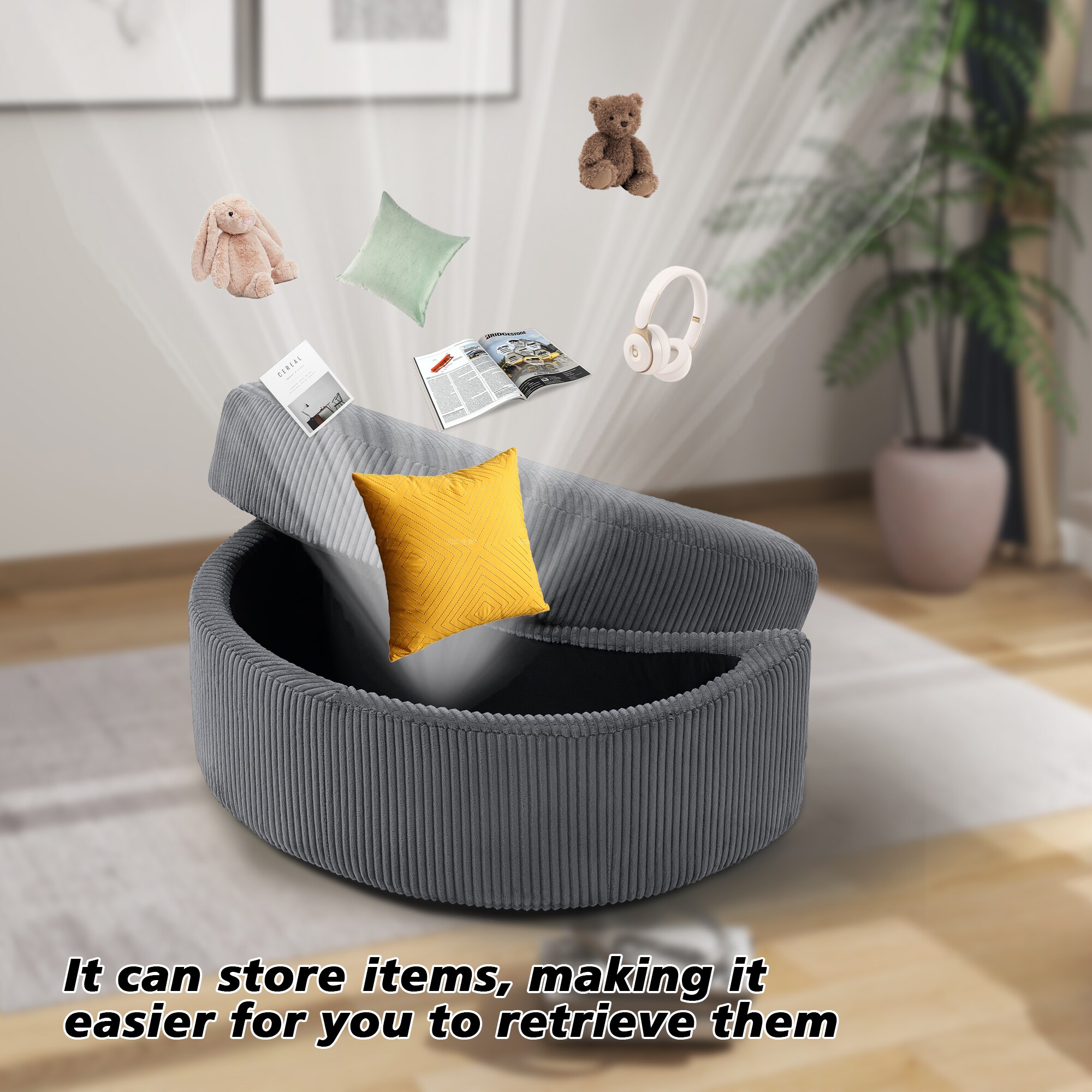 Dreamsidea LS-CH44-COR GRA-OT Indoor-Ottomans - View #6