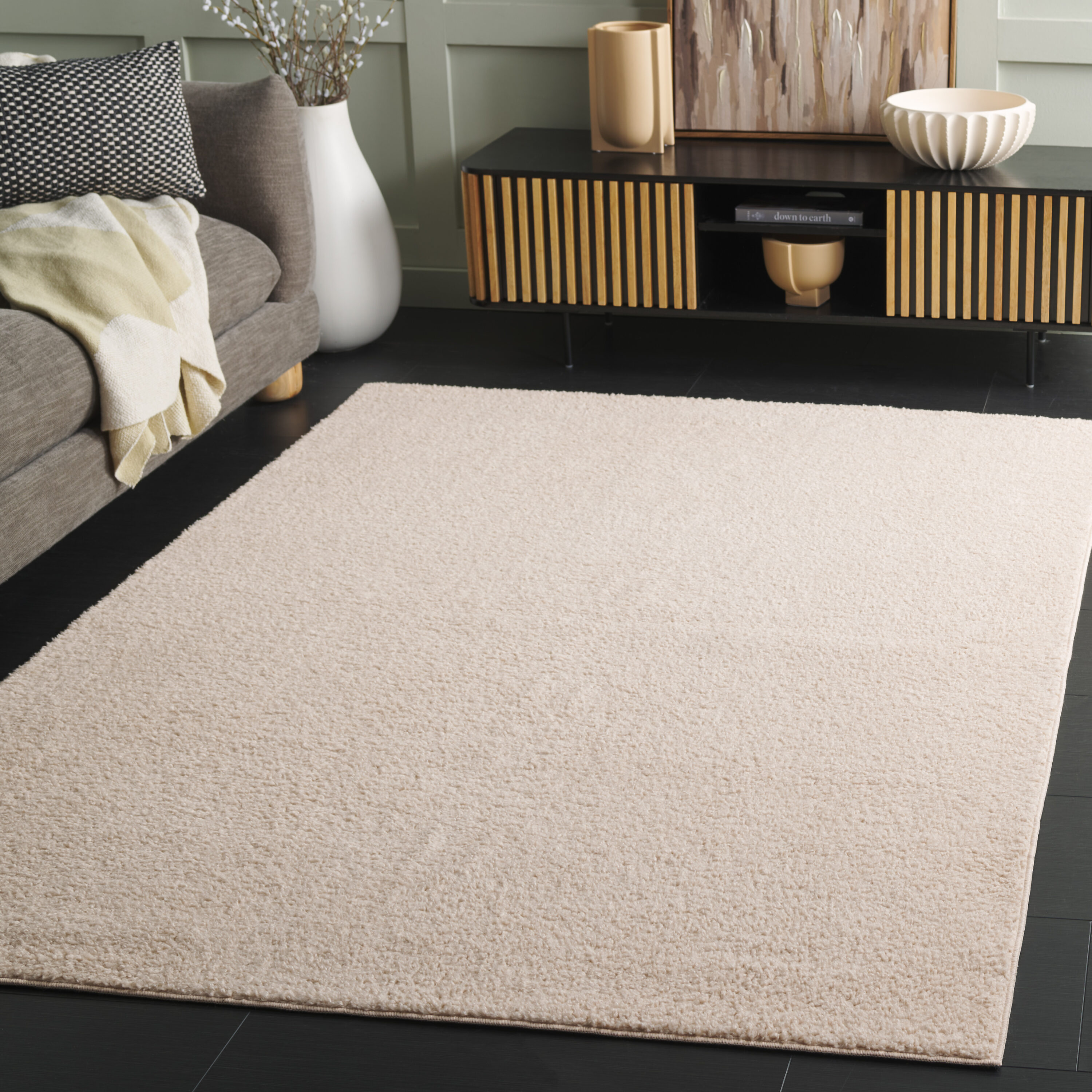 Boucle 100B Beige 5ft x 7ft Shag / Flokati Rug