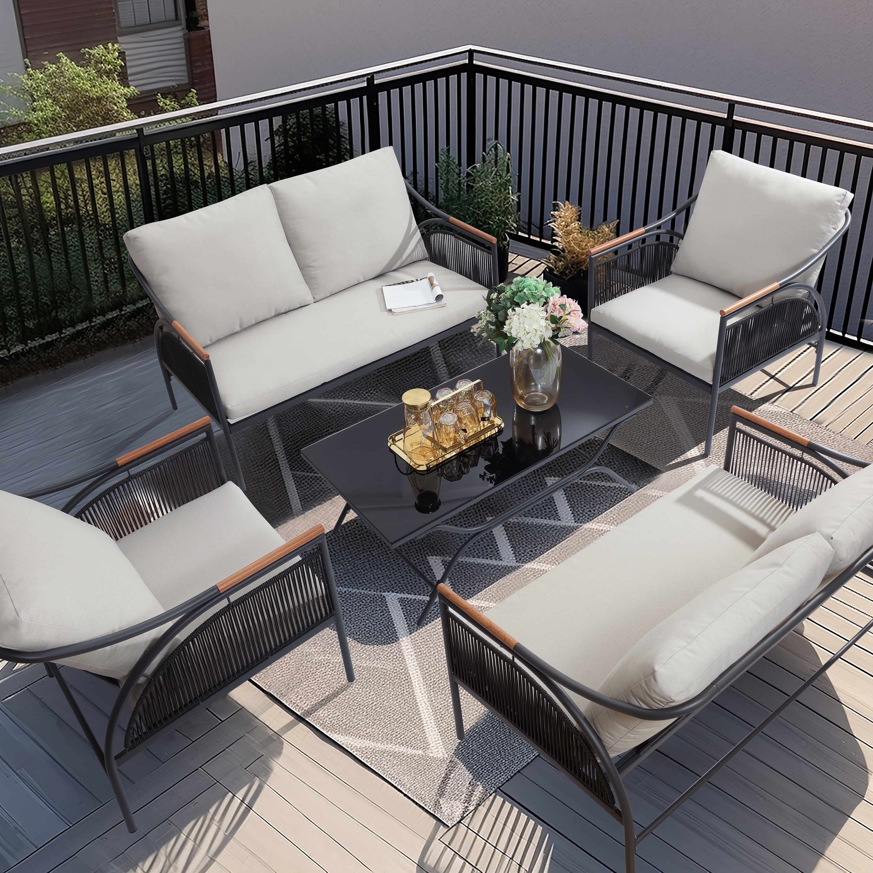 LuxenHome WHOF1914 Patio-Conversation-Sets - View #4