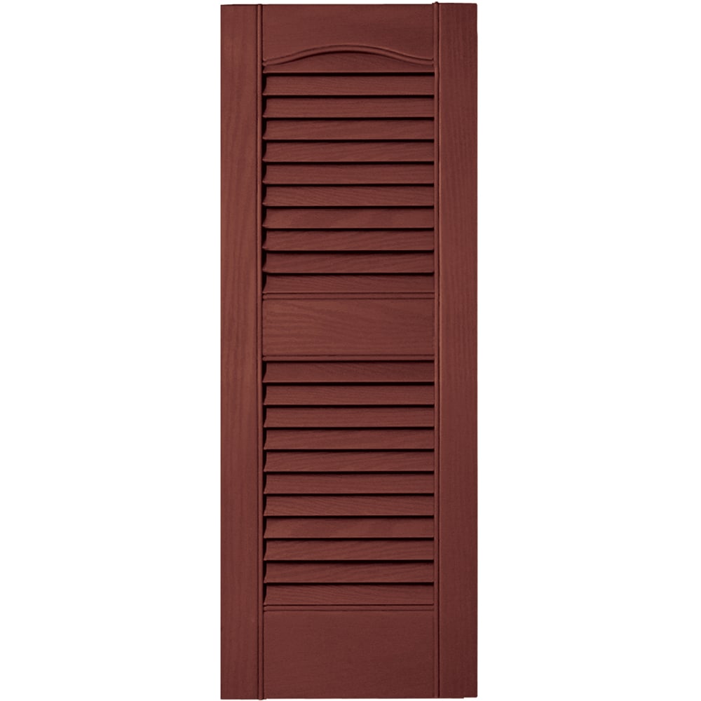Vantage V1711231027 12.125-in W x 31.063-in H Cambridge Red Louvered Exterior Shutters ( 1 -Pack )