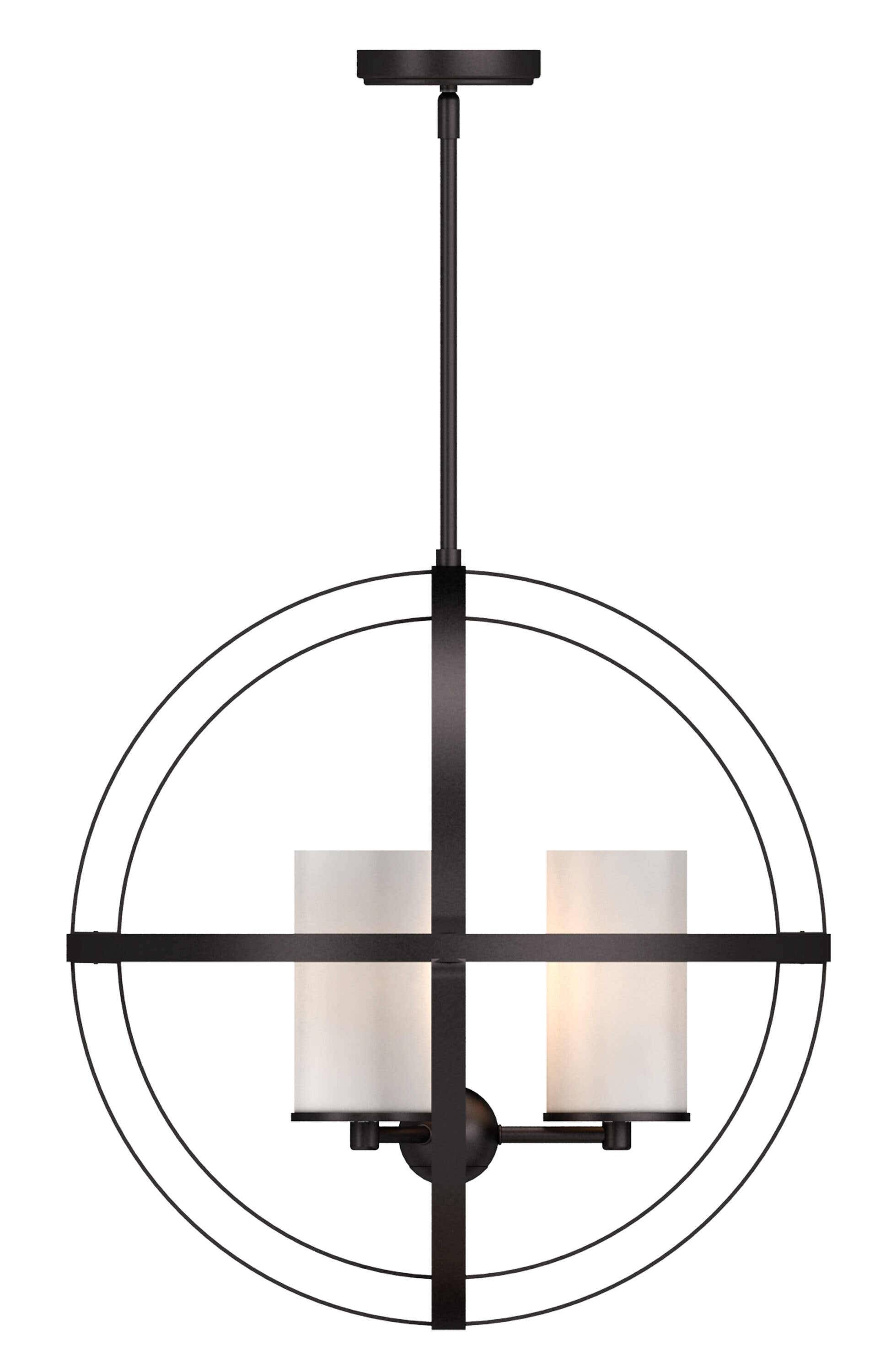 Ethereal Ambience Antique Bronze Globe Chandelier with Etched Glass