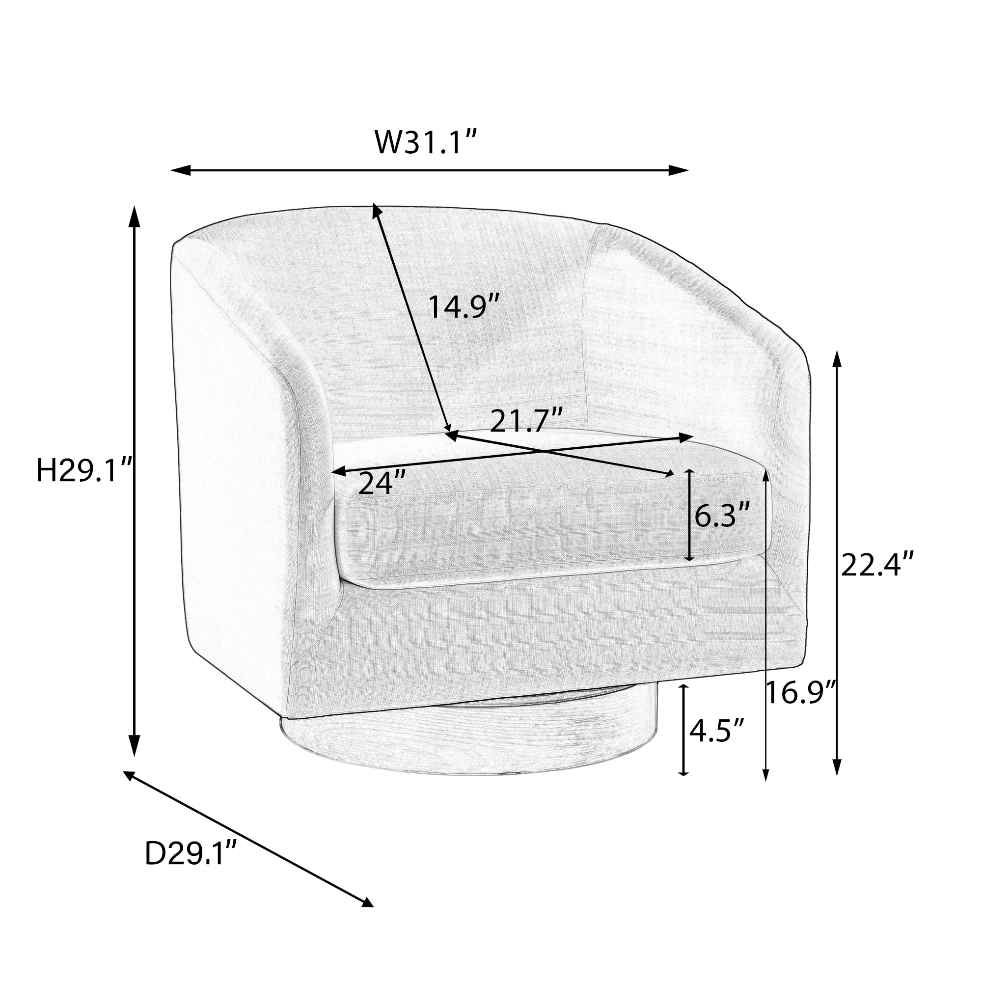 Dreamsidea LS-M-CH30D-CH-LGRAY chairs - View #5