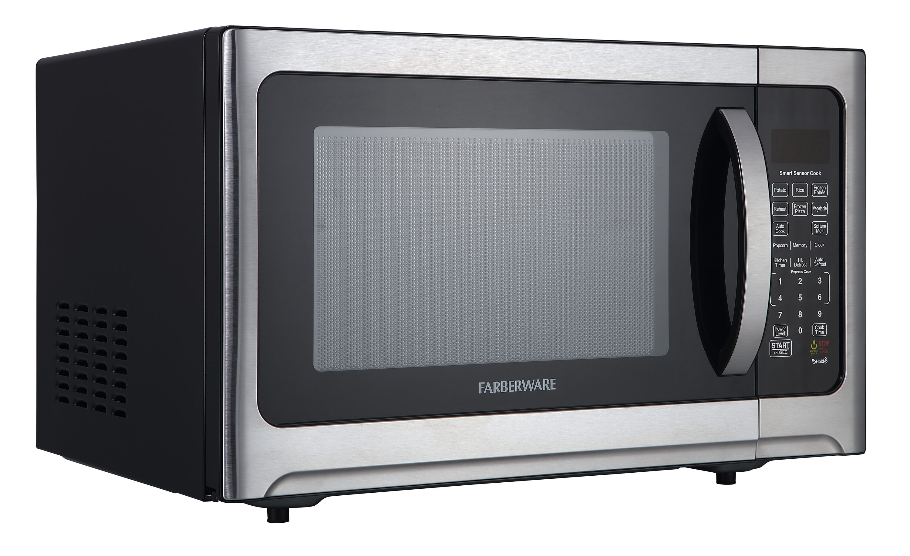 Farberware Professional 1.2-cu ft 1100-Watt Sensor Cooking Controls  Countertop Microwave (Stainless Steel/Black) in the Countertop Microwaves  department at