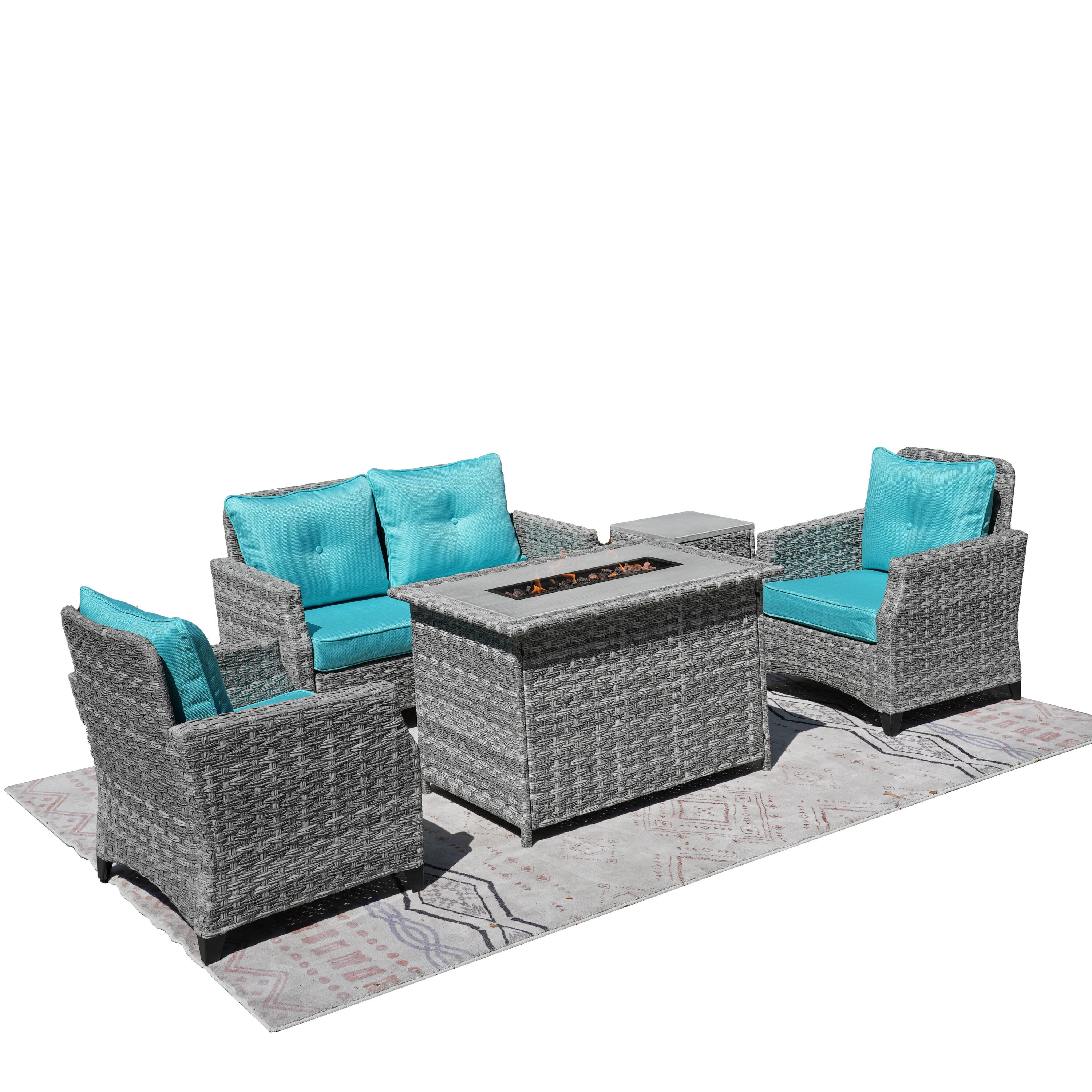Moda Furnishings PAF-1801-H-CYAN Patio-Conversation-Sets - View #2