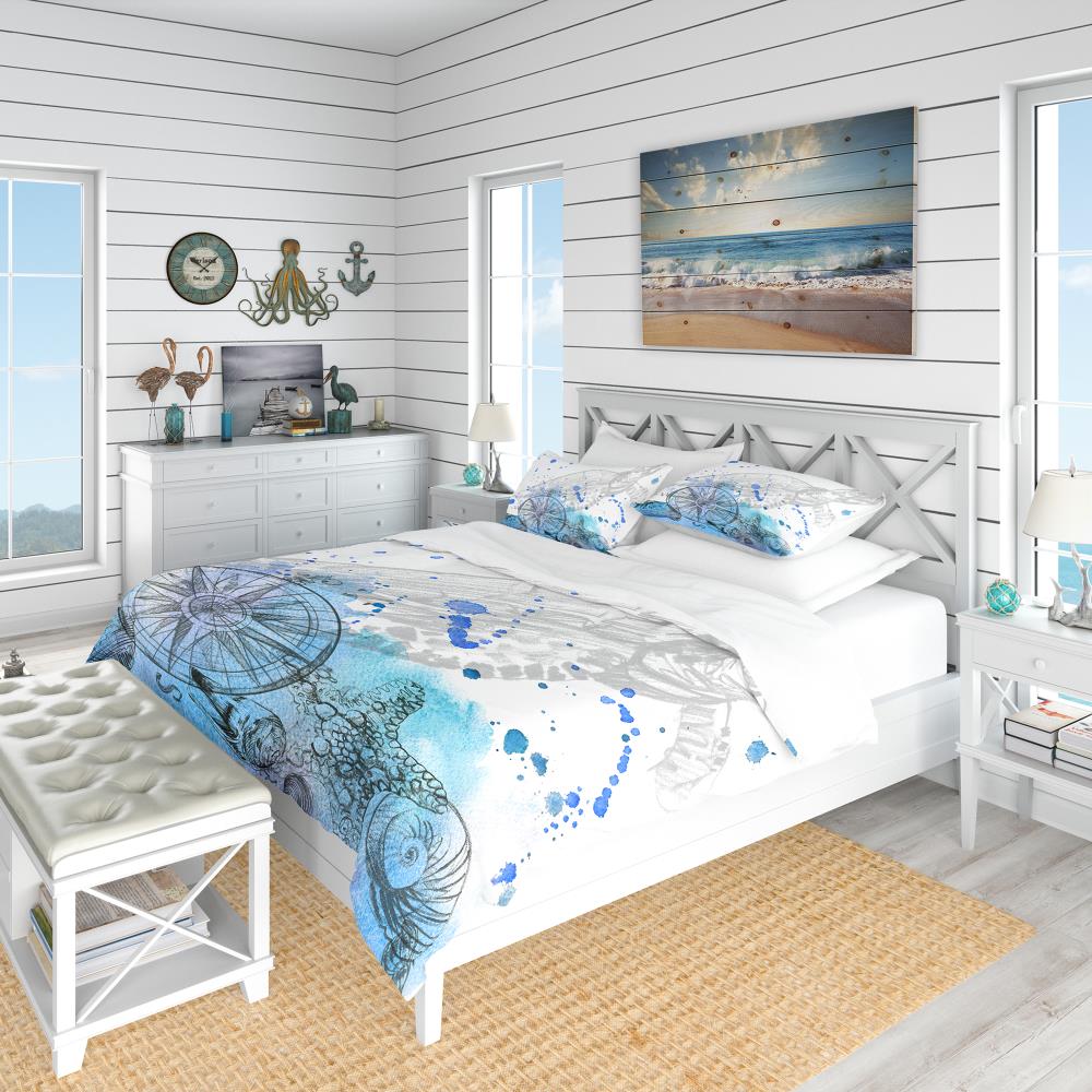 Designart BED13133-Q 3 -Piece White Queen Duvet cover Set