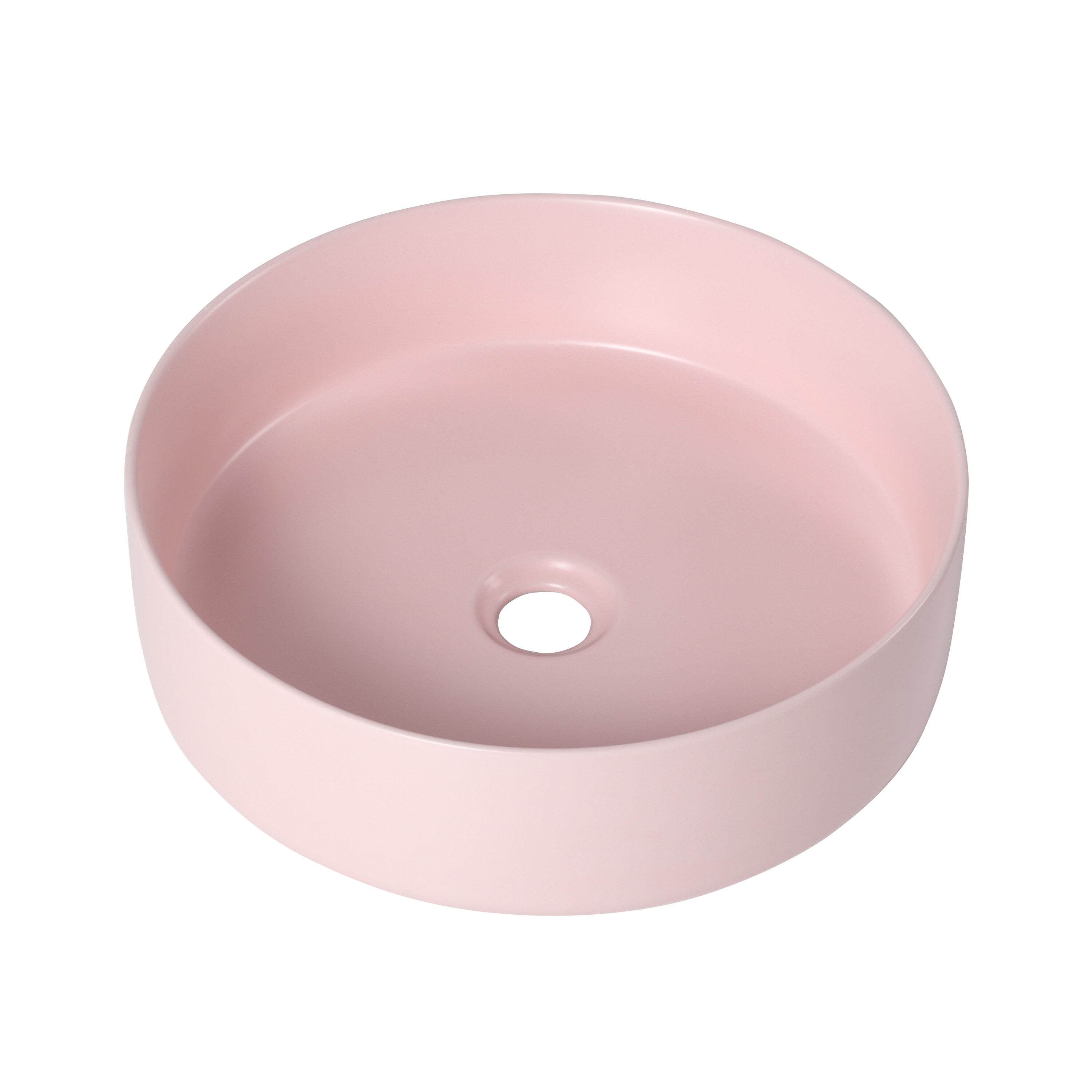 WELLFOR GLEM-77119 15.7-Inches x 15.7-Inches Pink Ceramic Vessel Single sink Bathroom Vanity Top