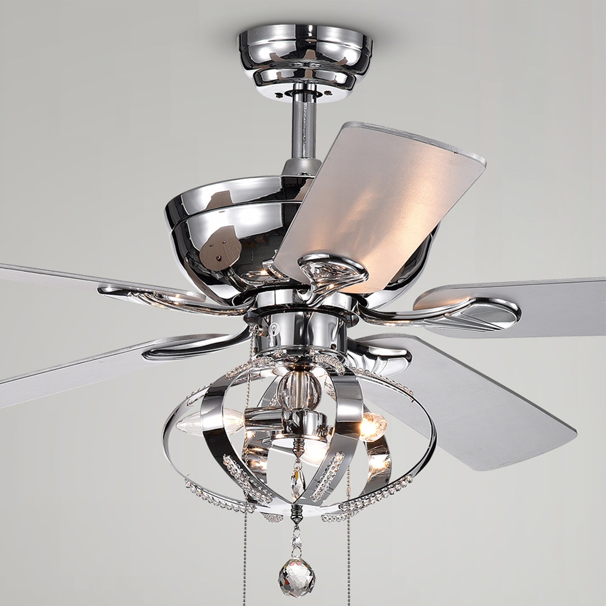 Home Accessories Inc 52-in Chrome Indoor Ceiling Fan With Light (5 