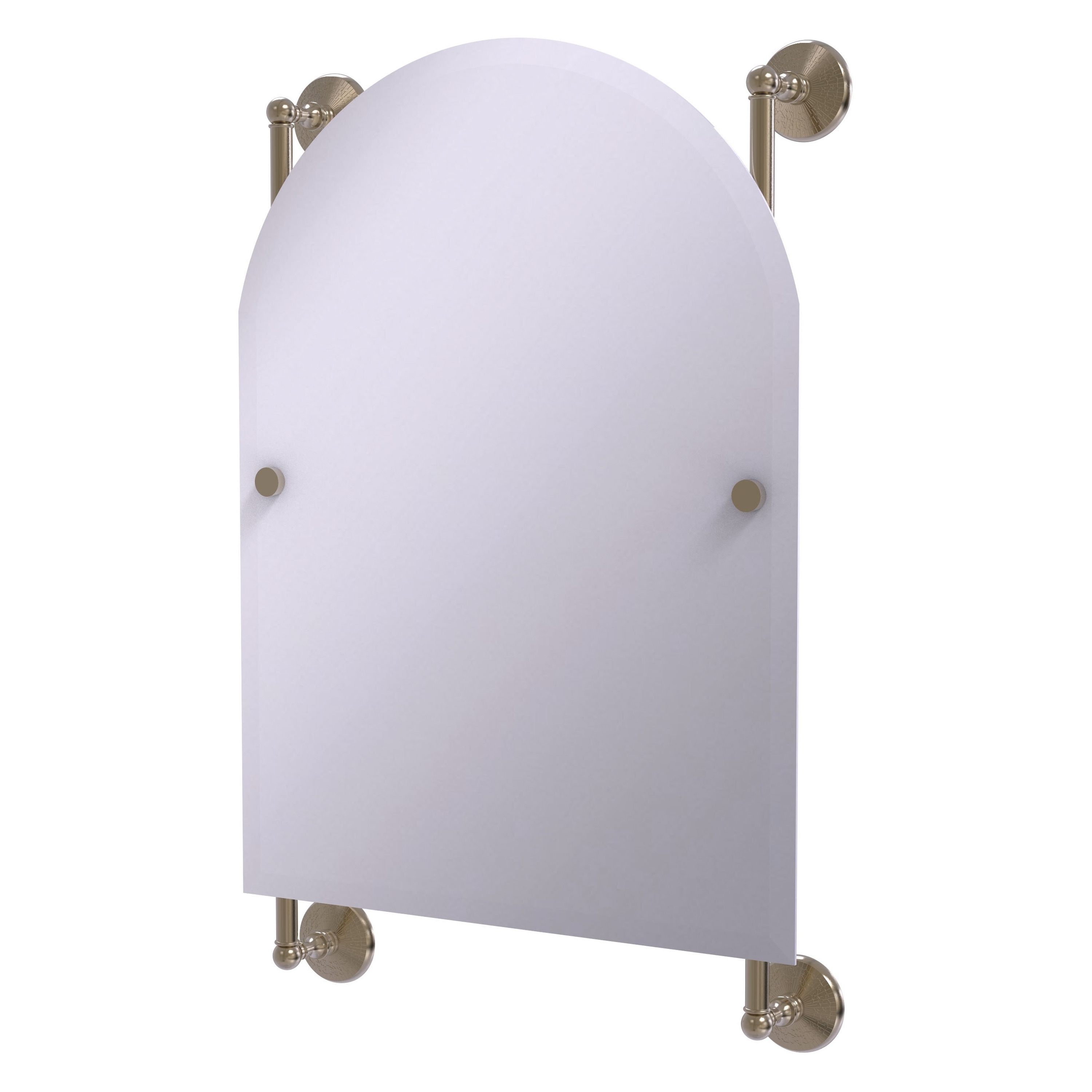 Allied Brass MC-27-94-PEW Monte Carlo 21-Inches x 32-Inches Beveled Frameless Arch Bathroom Vanity Mirror ( Antique Pewter )