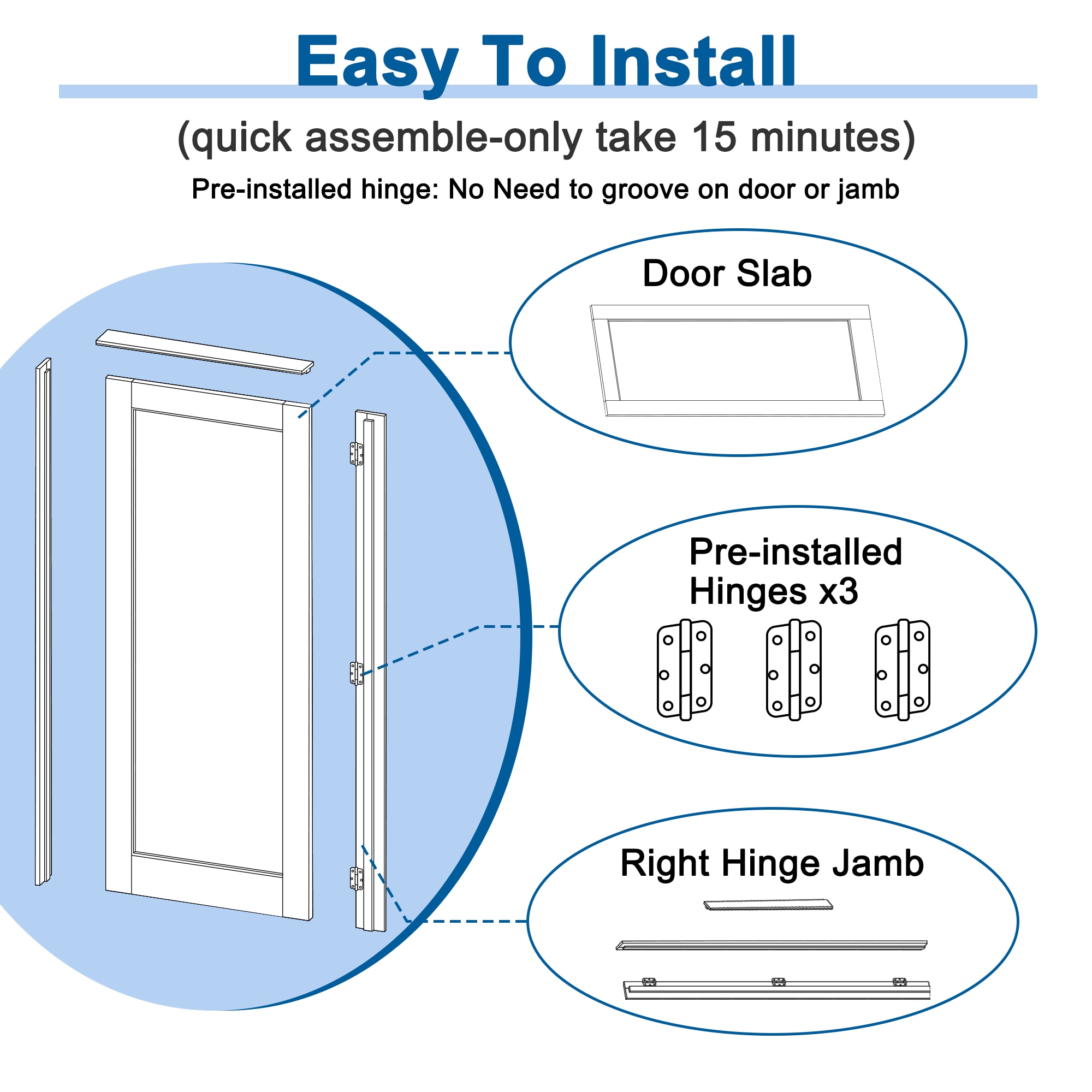 JUJUBON IN-PREPR-FM-YGXB-30R Pre-Hung-Doors - View #4