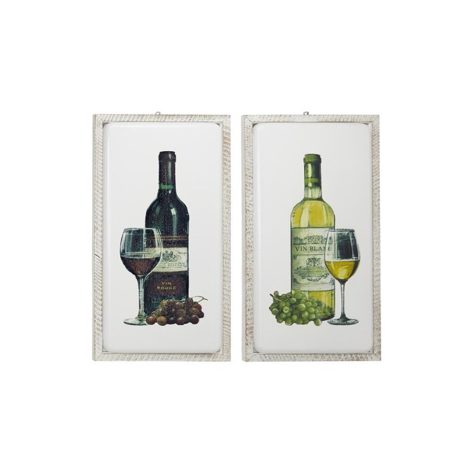 Grayson Lane Large Red Wine And White Metal Wall Art In Wood Frames Set Of 2 The Department At Com - Wine Glass Metal Wall Art