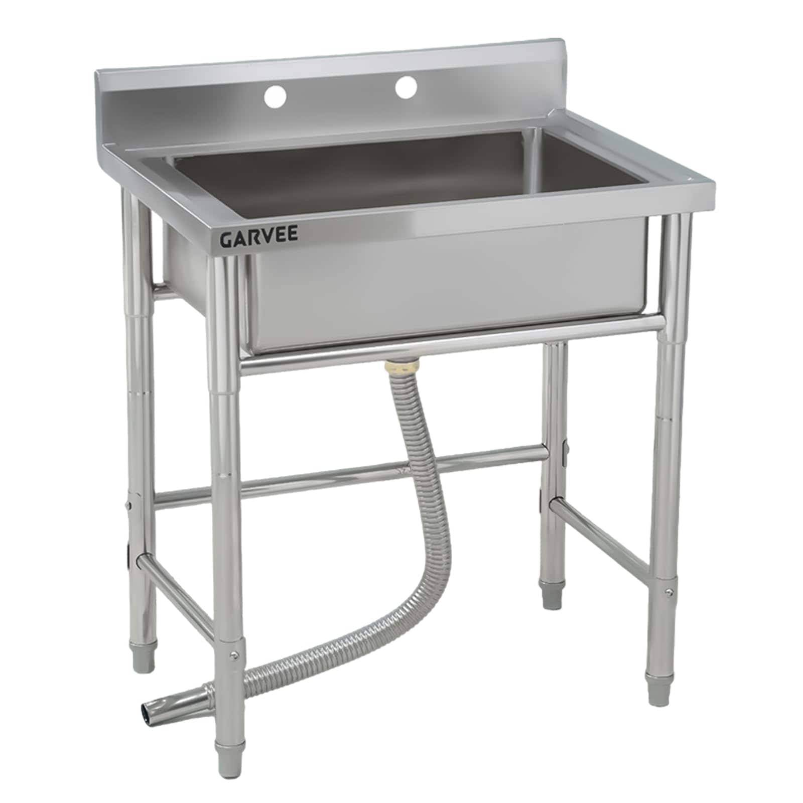 GarveeLife 28-in W x 20-in D x 34-in H 1-Basin Freestanding Stainless Steel Utility Sink