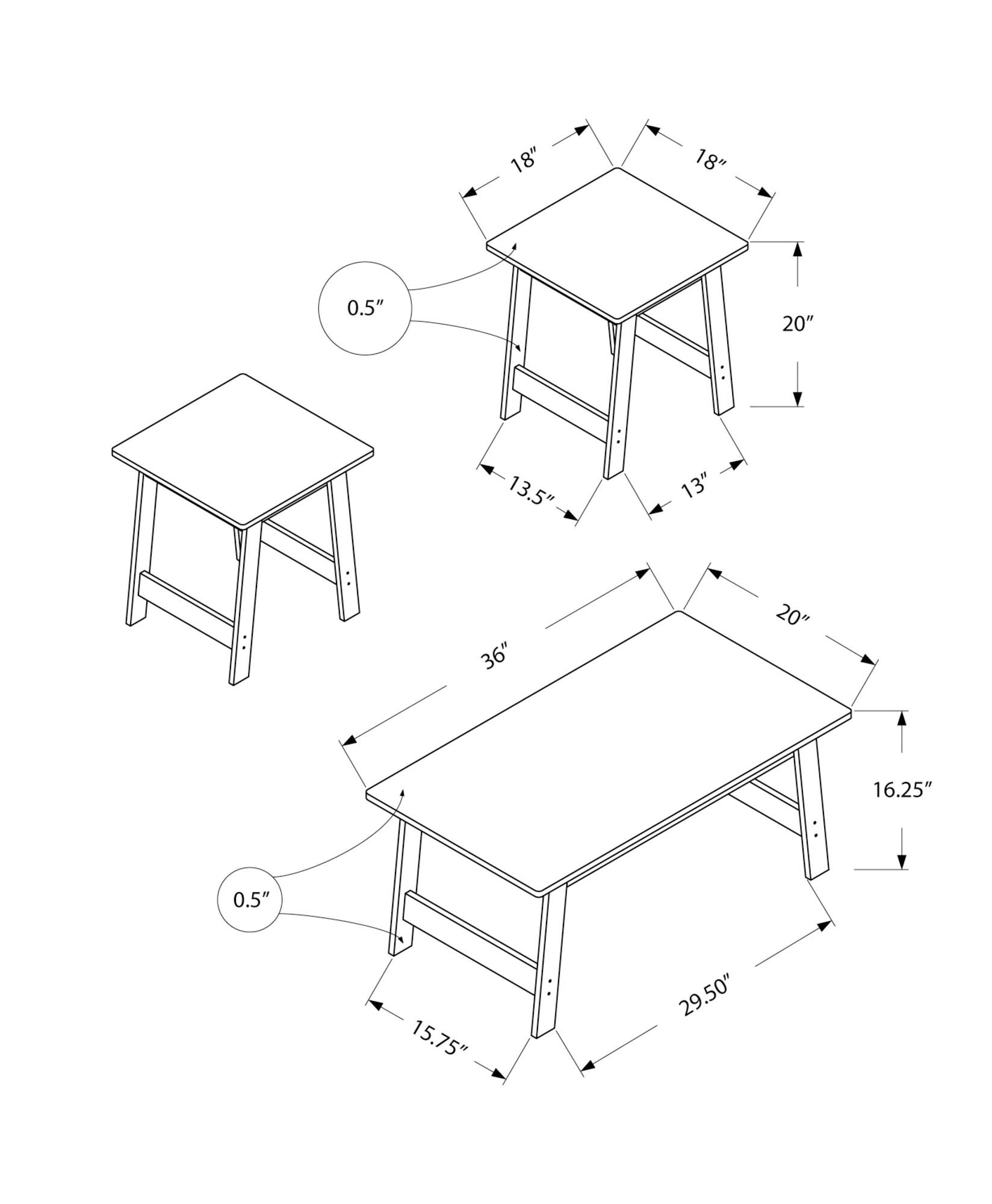 Blisstyle CFTB120 Coffee-Tables - View #4