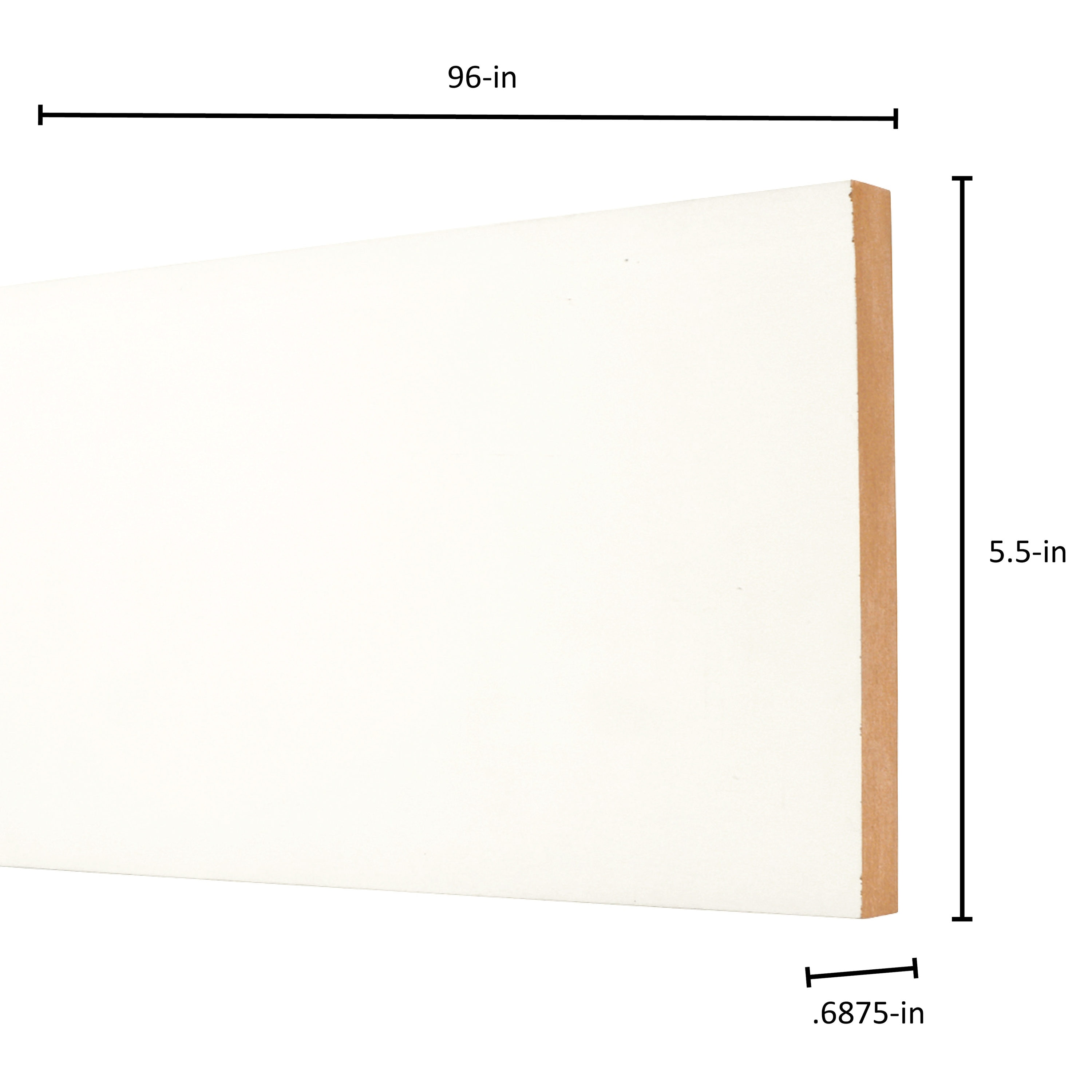 EverTrue 11/16-in x 5.5-in x 8-ft Primed MDF Baseboard Moulding in the ...