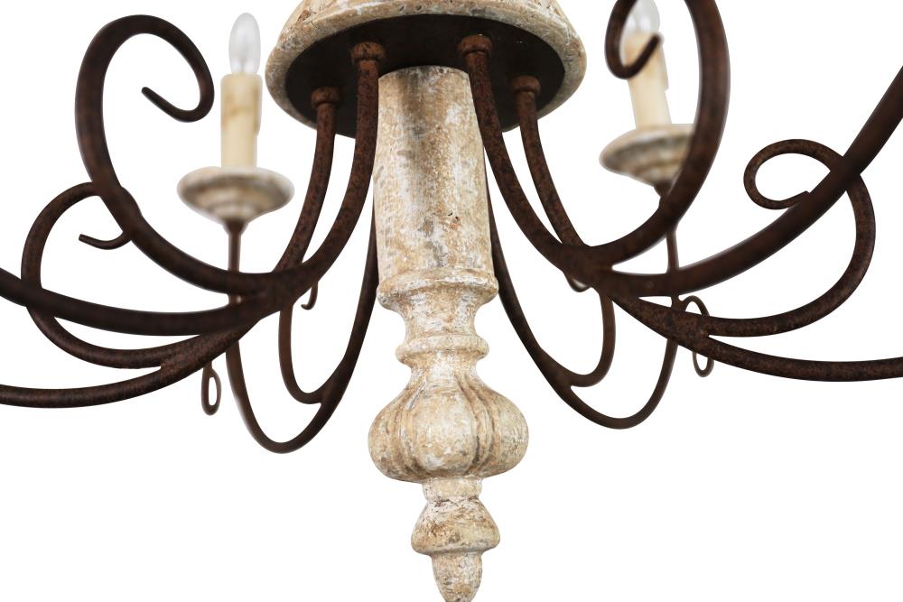 Oaks Decor Farmhouse wood chandelier 6-Light Antique White Farmhouse ...