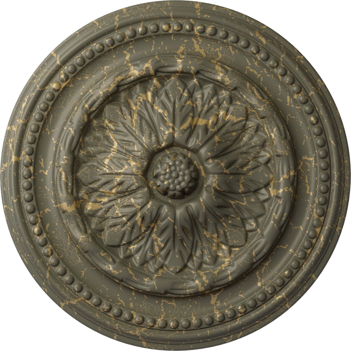 Ekena Millwork CM15CHWHC Chester 15.75-in W x 15.75-in L Painted Witch Hazel Crackle Polyurethane Whole Ceiling Medallion