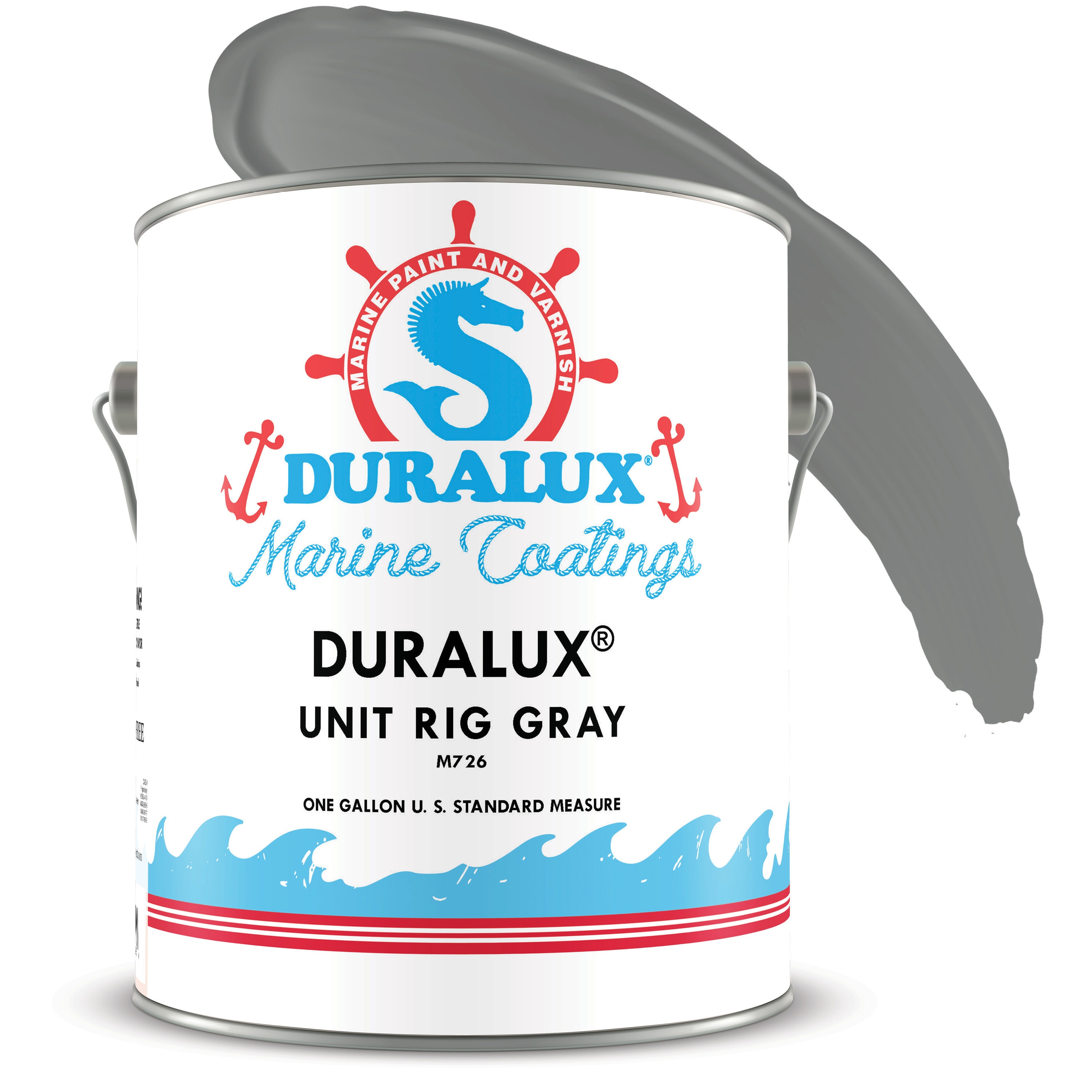 Duralux M726-1 Gloss Unit Rig Gray Enamel Oil-based Marine paint ( 1-gallon )