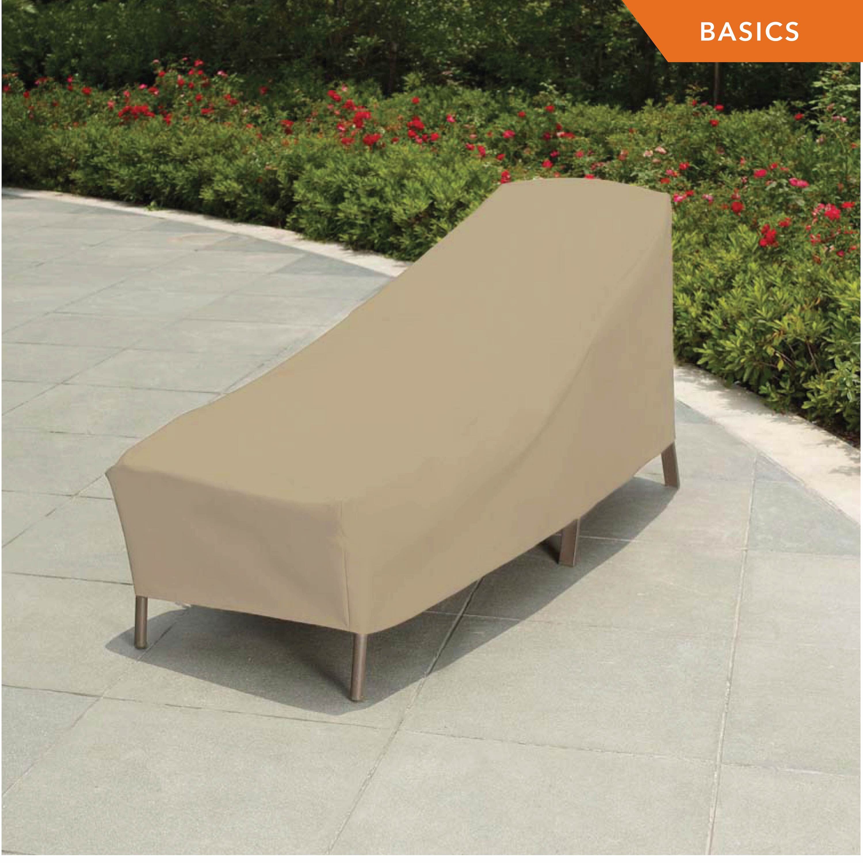 Heavy Duty Beige Waterproof Patio Chaise Lounge Cover