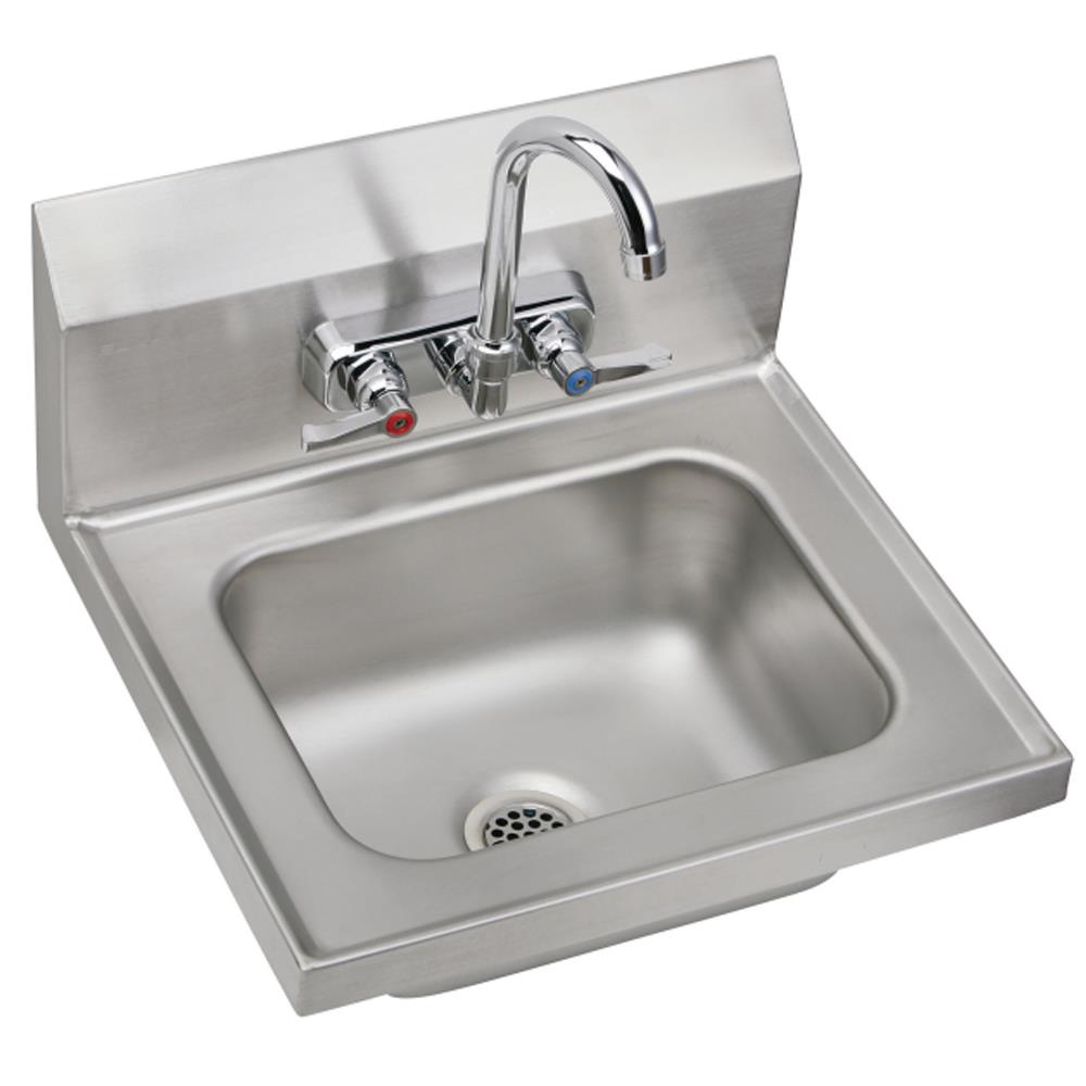 Elkay 15.5-in x 16.75-in 1-Basin Buffed Satin Wall Mount Utility Tub ...