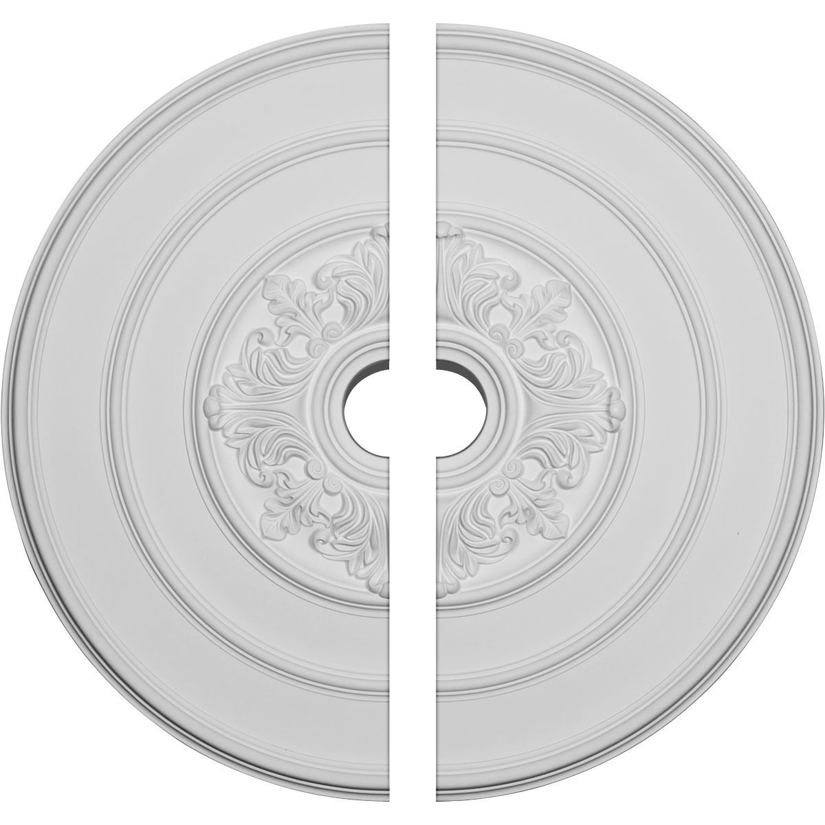 Ekena Millwork CM26TA2 Traditional with Acanthus Leaves 26-in W x 26-in L Traditional White Urethane Split Ceiling Medallion