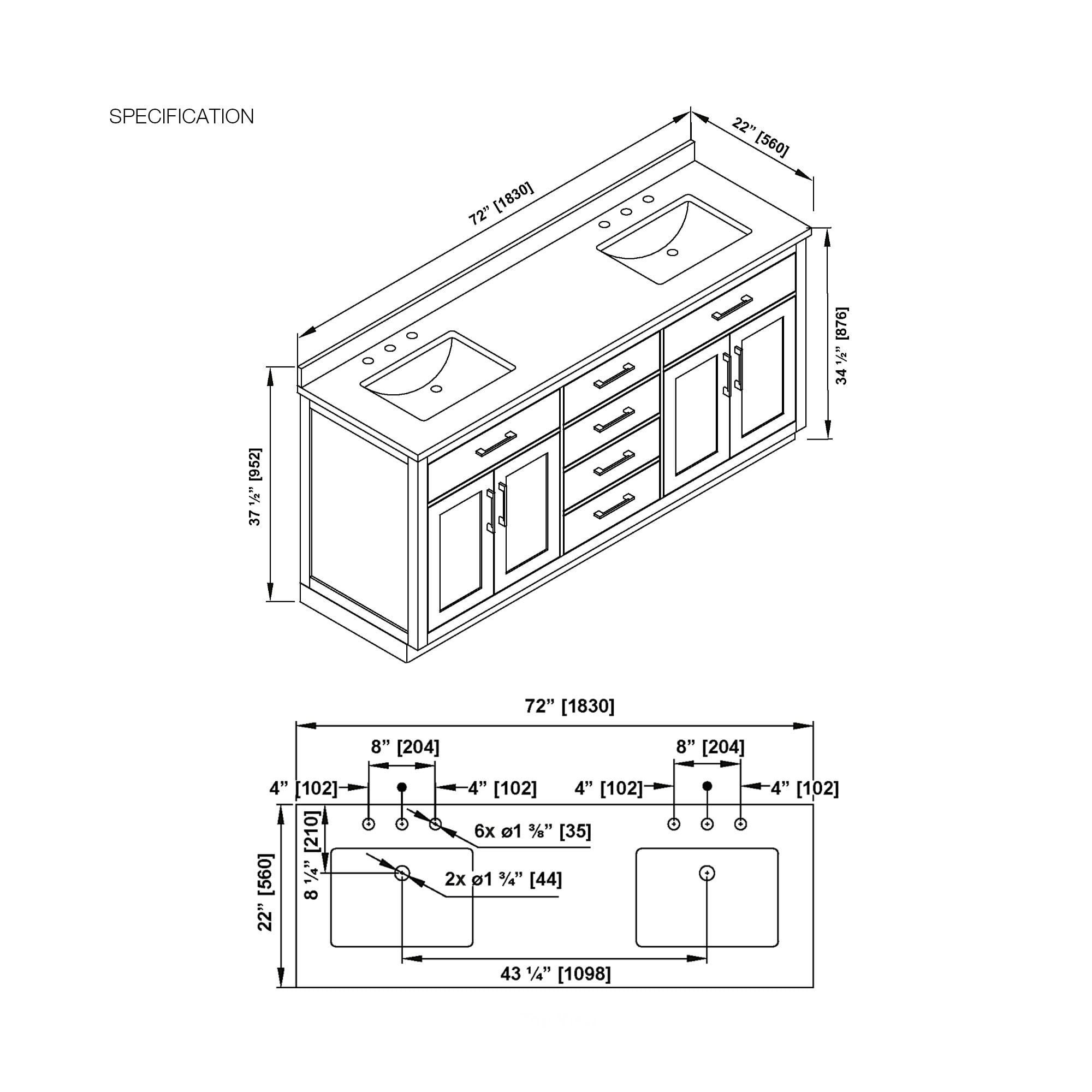 OVE Decors 15VVAR-ATHE72-007 Bath-Vanity-Combo - View #3