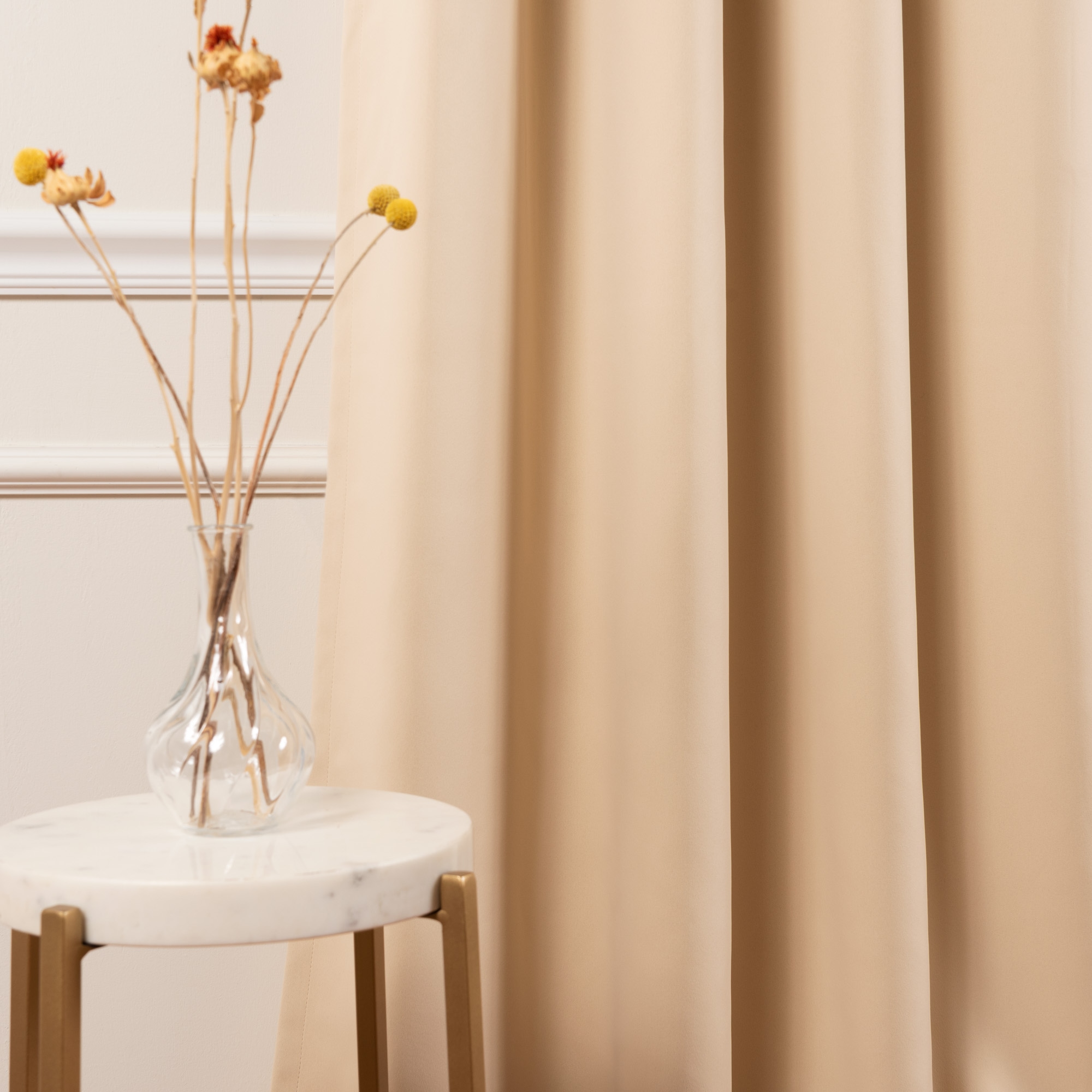 Best Home Fashion BANDTAB-84-BEIGE curtains - View #5
