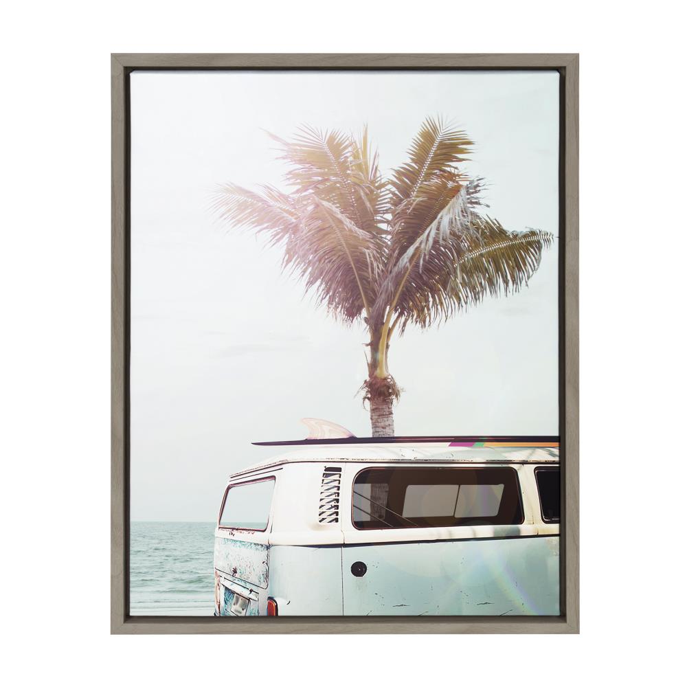 Kate and Laurel 217327 Gray Framed 24-in H x 18-in W Coastal Print on Canvas