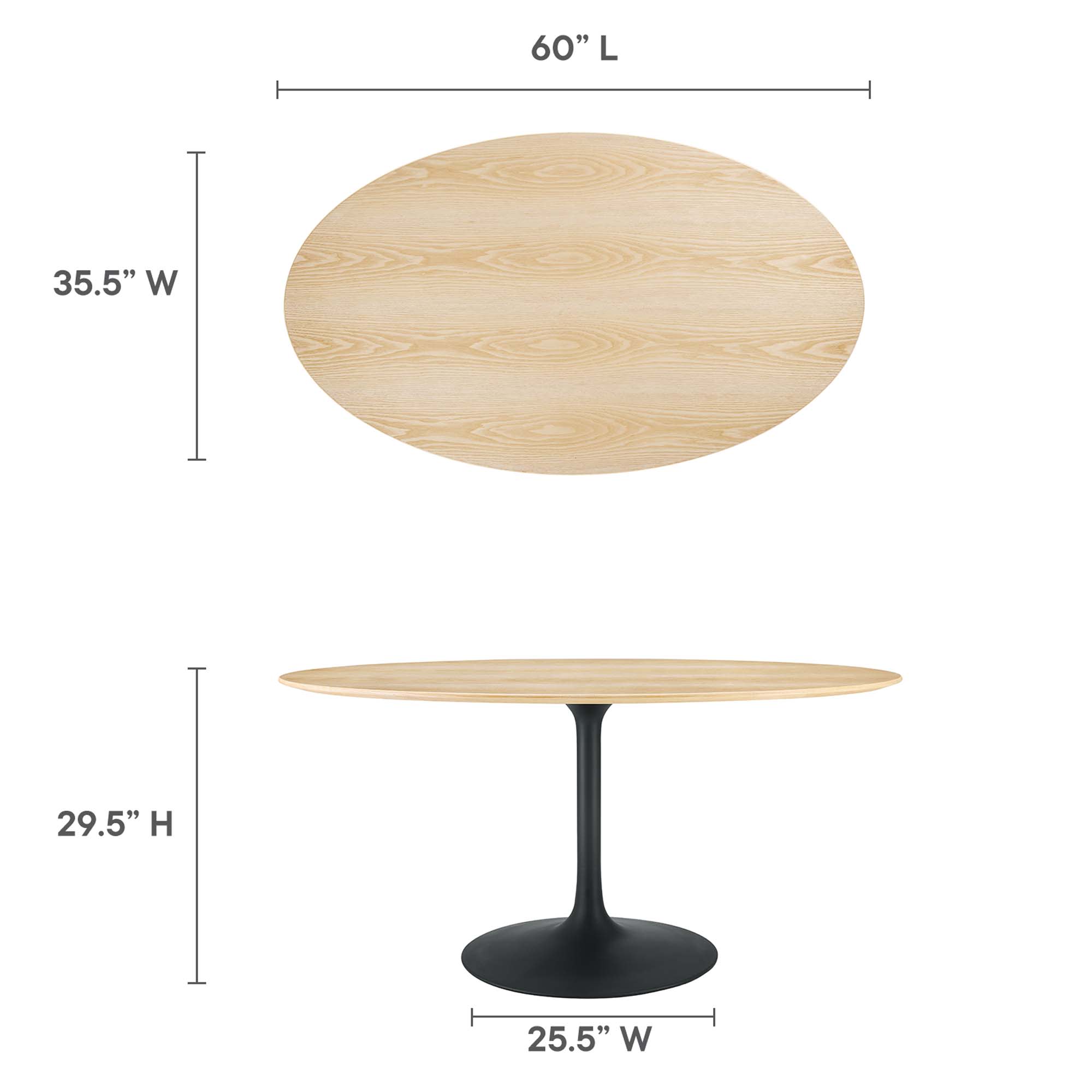 Modway EEI-4887-BLK-NAT Dining-Tables - View #3