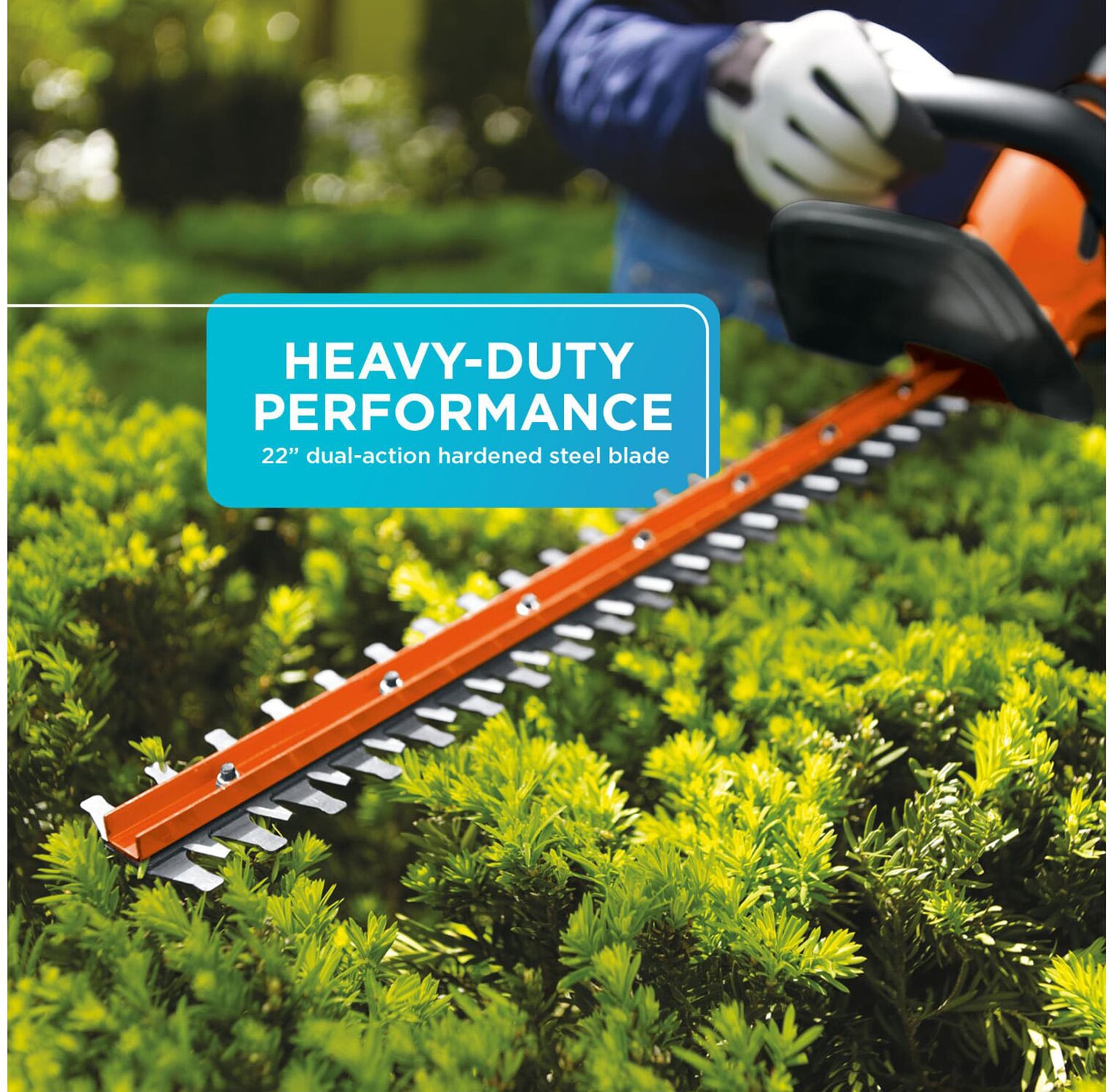 BLACK+DECKER 20V MAX Cordless Hedge Trimmer with Power Command Powercut,  22-Inch (LHT321FF)