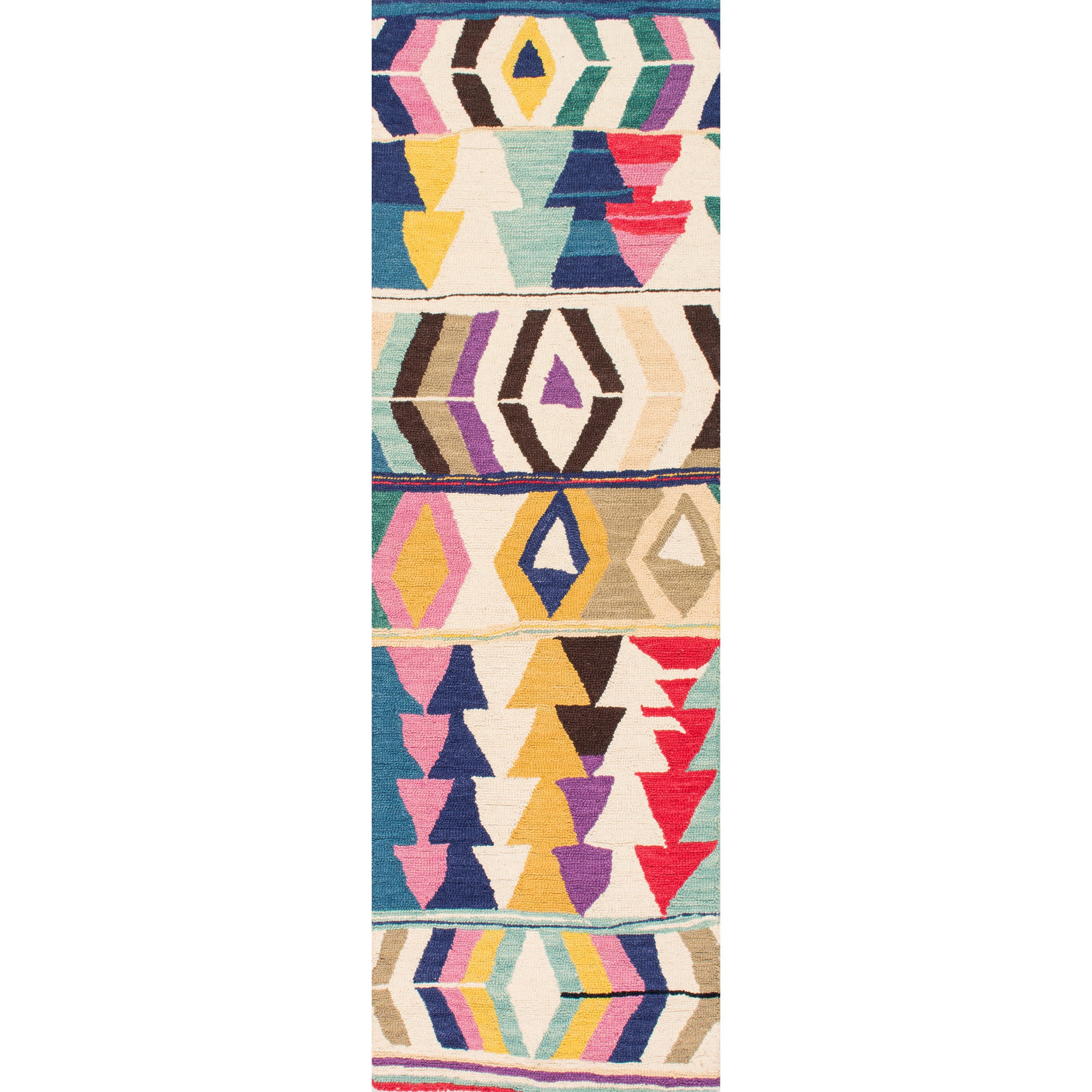 nuLOOM MJAH02A-26014 Ofelia 2 x 14 (ft) Tufted Wool Multi Rectangular Indoor Geometric Runner rug