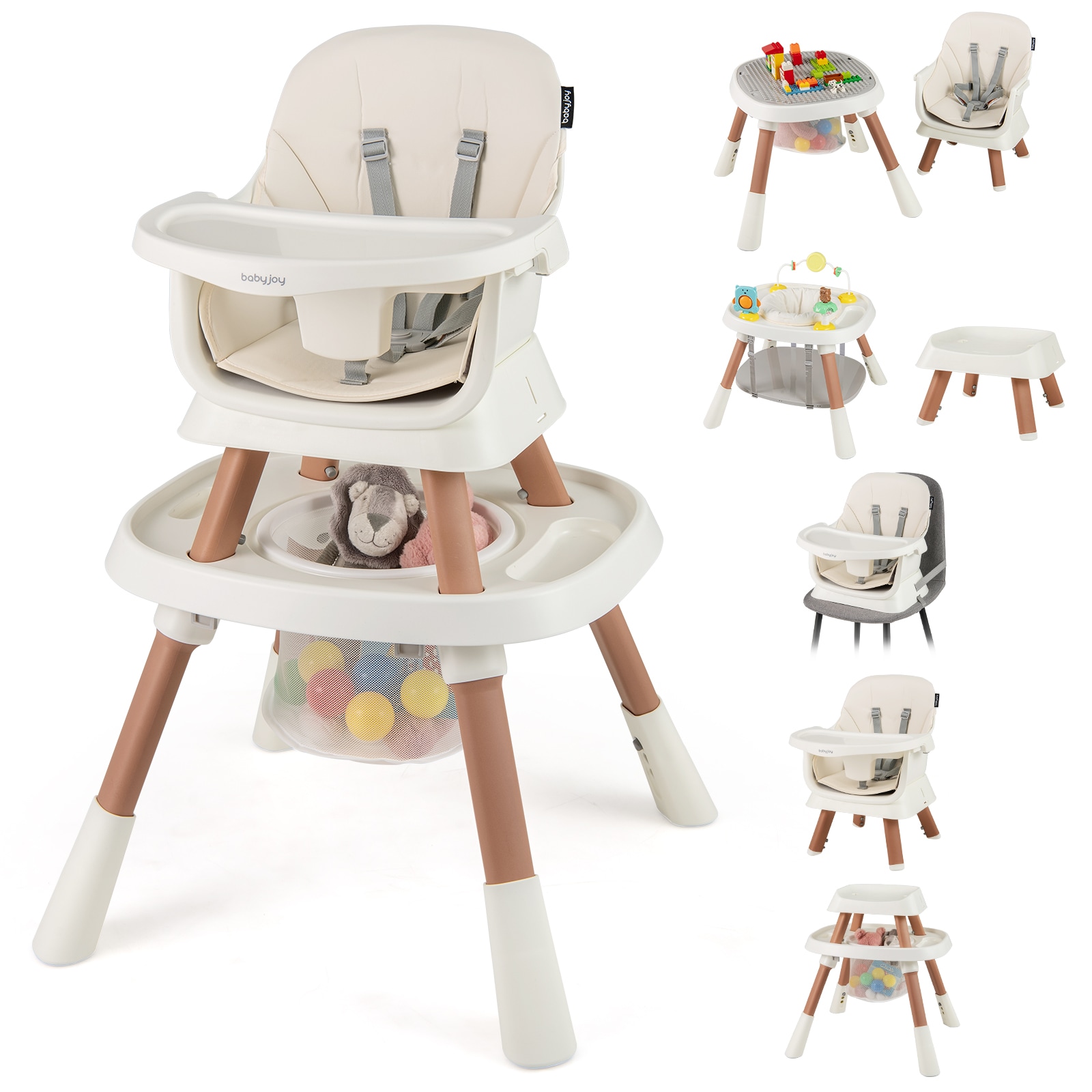 Slickblue 16 in 1 Baby High Chair with Activity Center and Convertible to Booster Toddler Seat for Babies and Toddlers Dining Feeding and Activity Use Multiple Color Option 36 in H