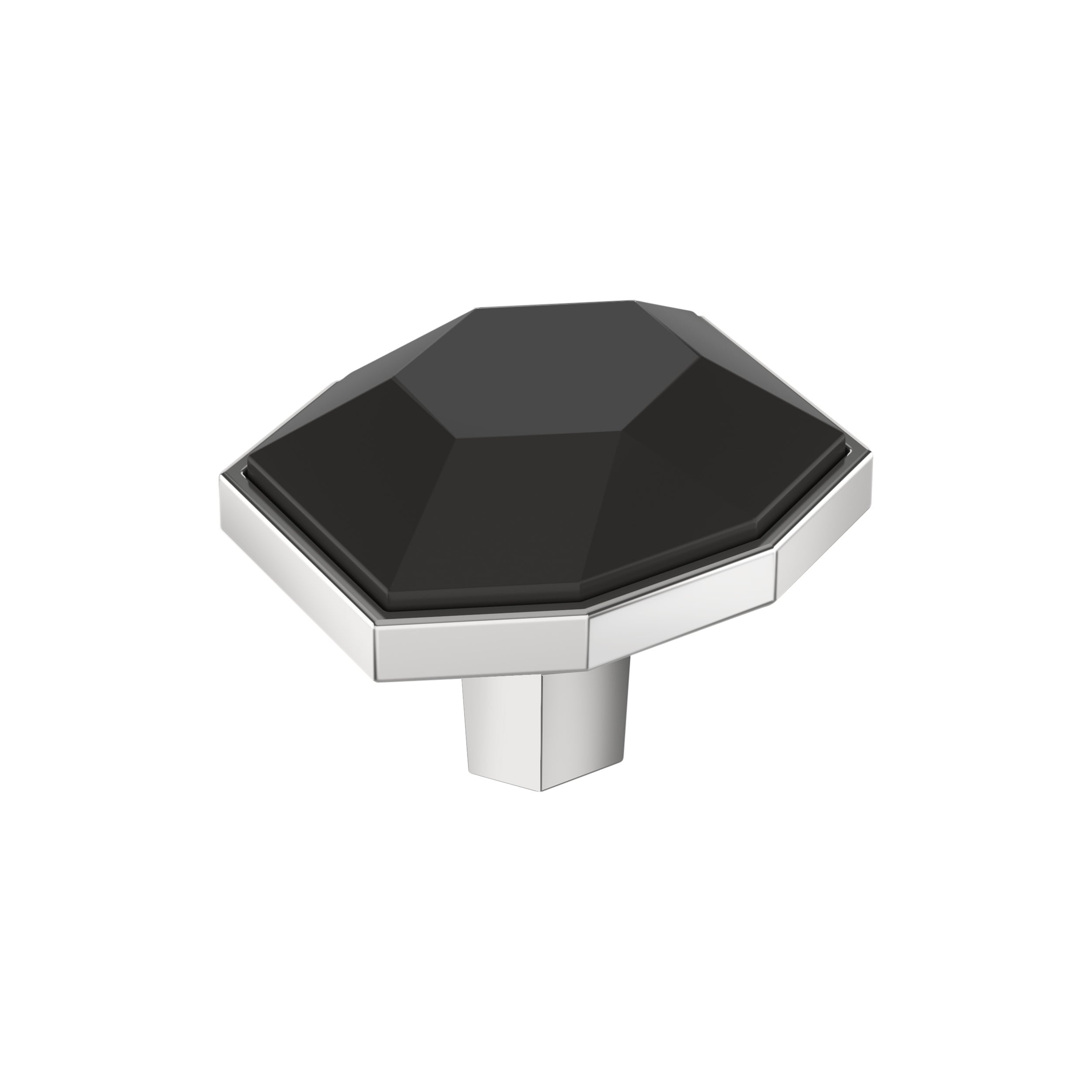 Amerock BP36638BBR26 London 1-5/8-in Black Bronze/Polished Chrome Geometric Contemporary Cabinet Knob