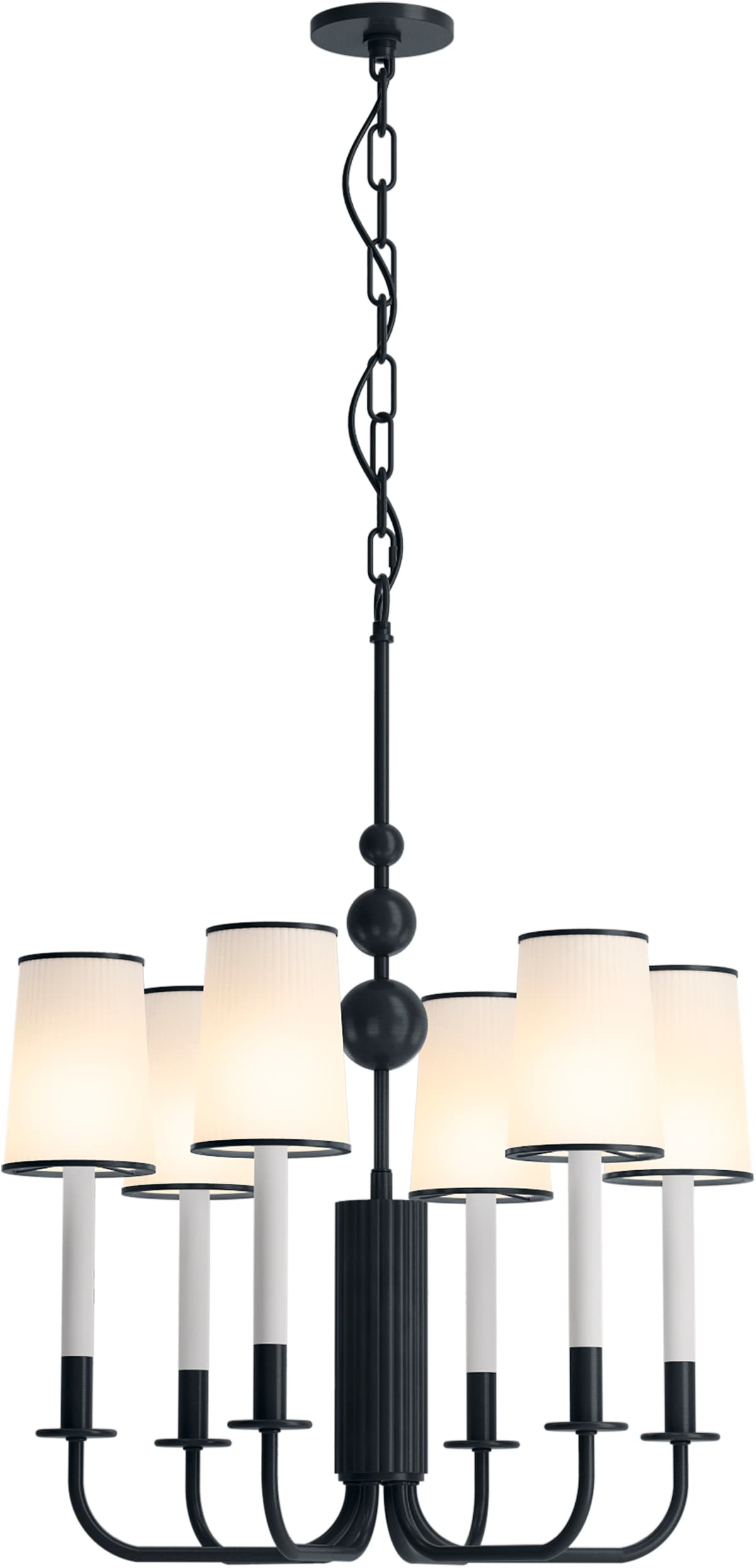 KOHLER 27441-CH06-GNL Tresdoux 6 -Light Matte Black Traditional For Use in Dining Rooms, Foyers, Chandelier