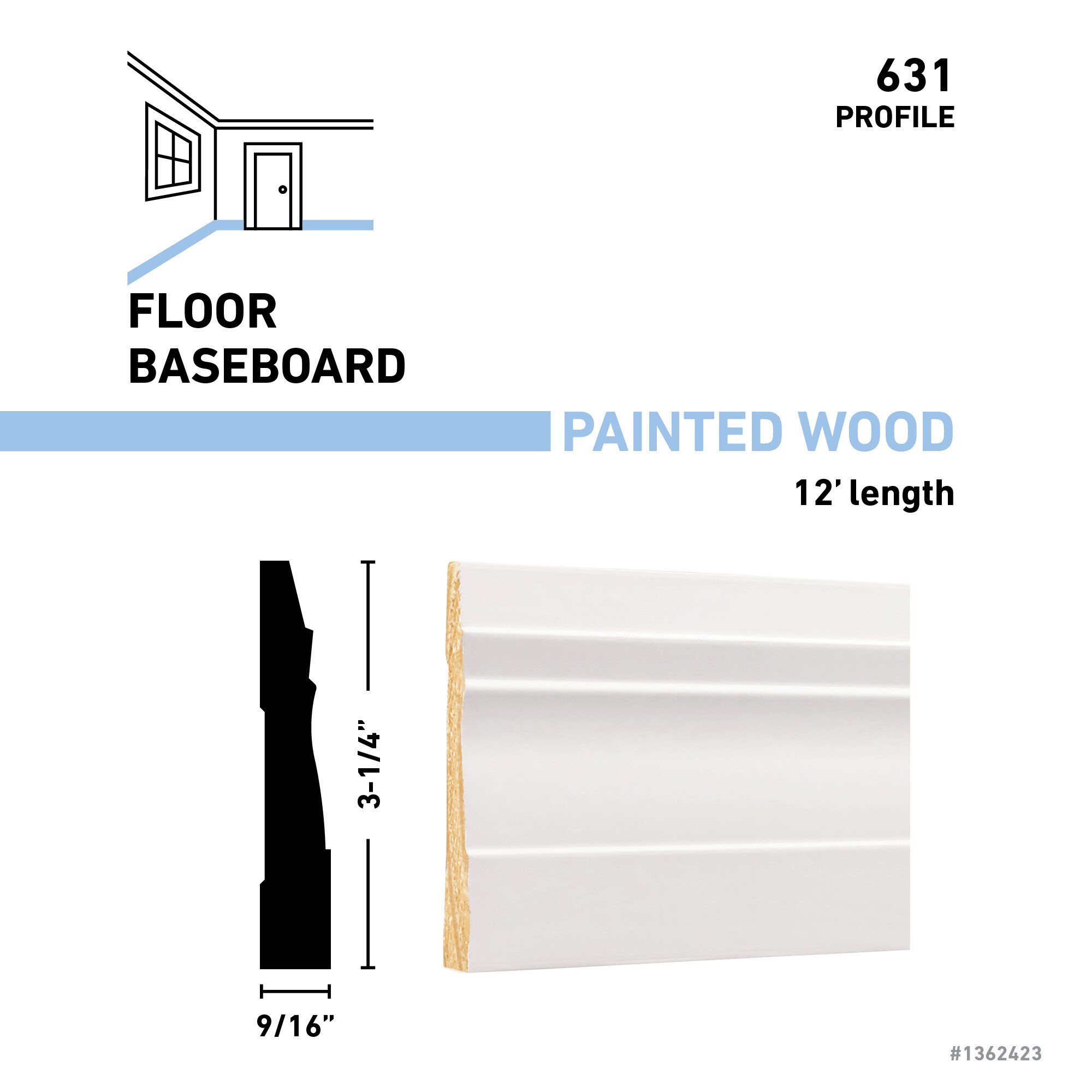 allen + roth 63112FJPWH Baseboard-Moulding - View #3