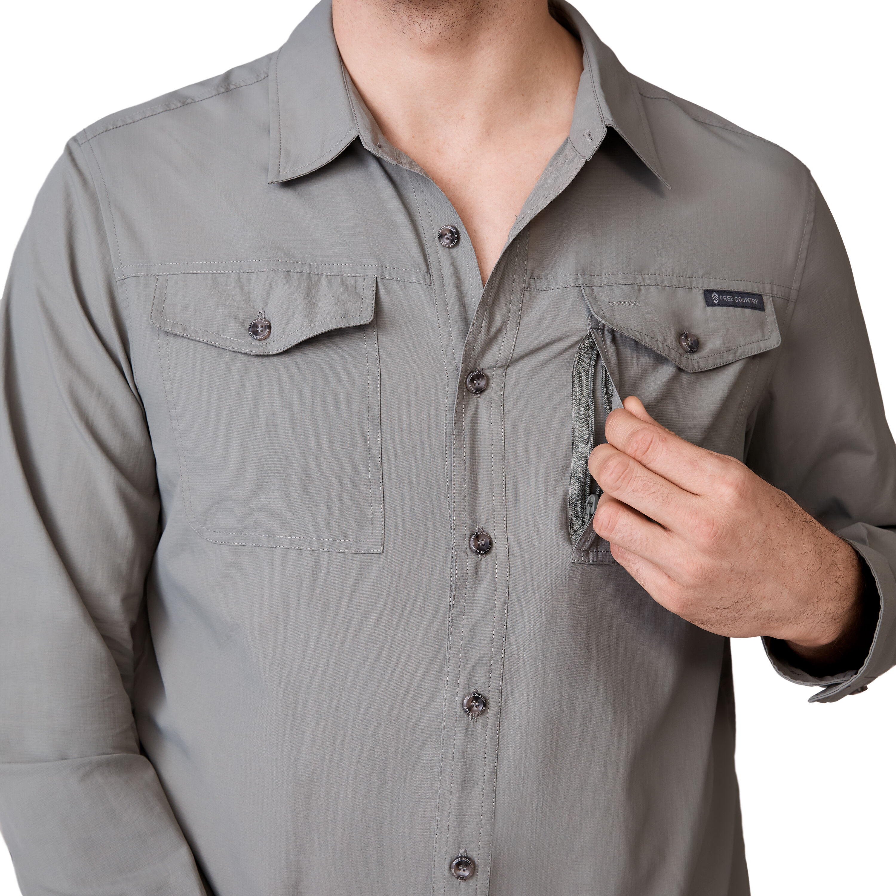 Free Country 482-MAS4307DRSAGXL Tops-Shirts - View #3