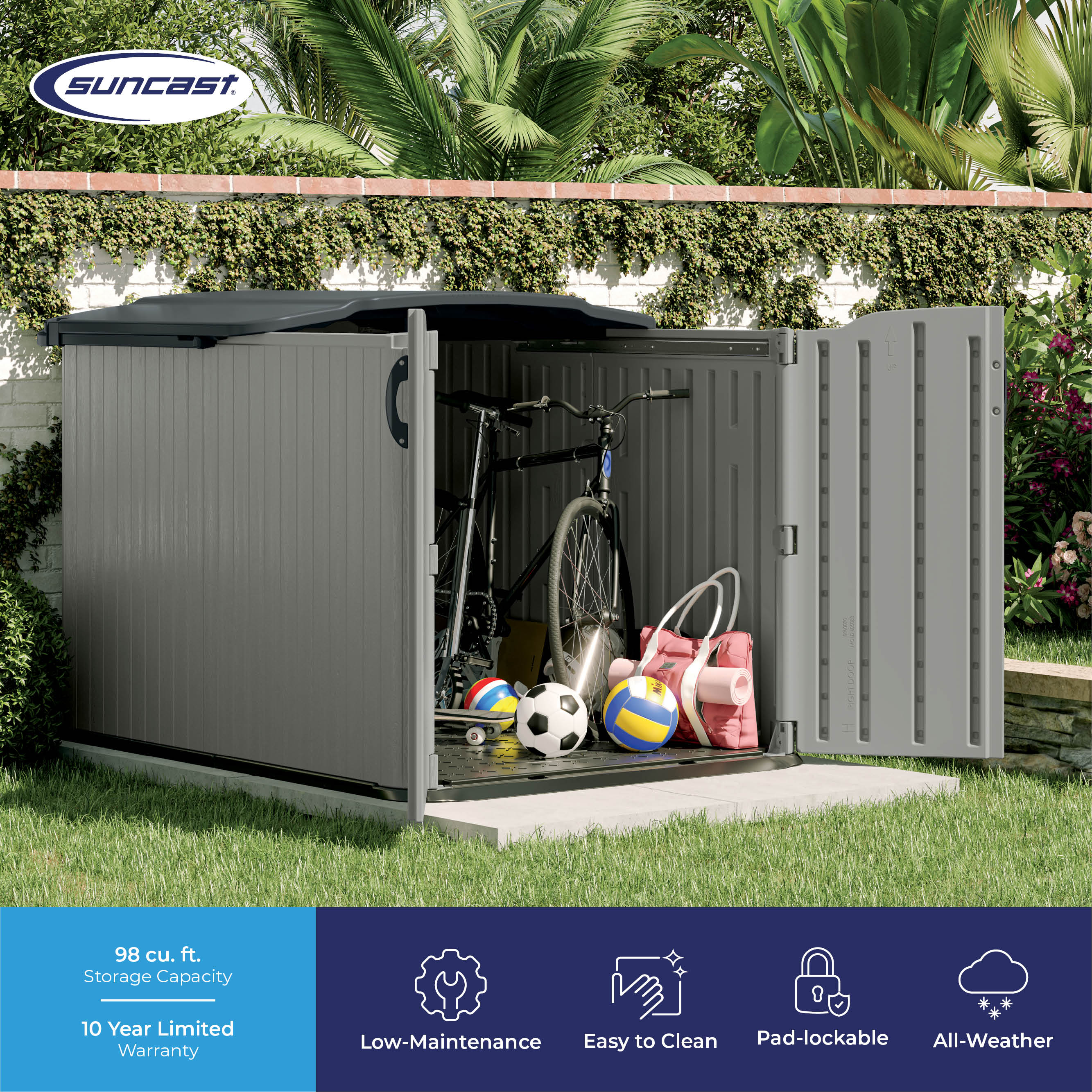 Suncast BMS4950D Vinyl-Resin-Storage-Buildings - View #6
