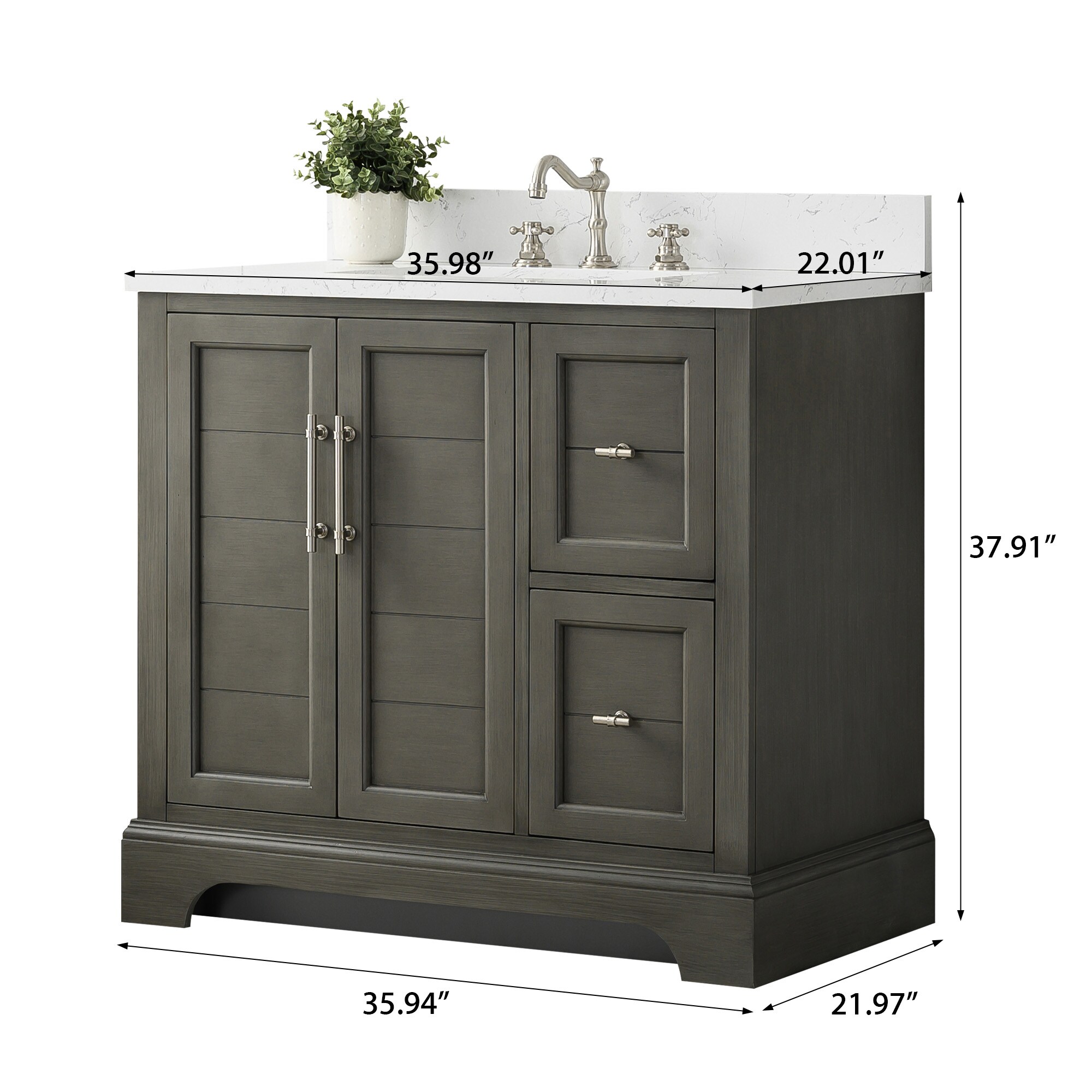Vanity Art VA5036-SG Bath-Vanity-Combo - View #11