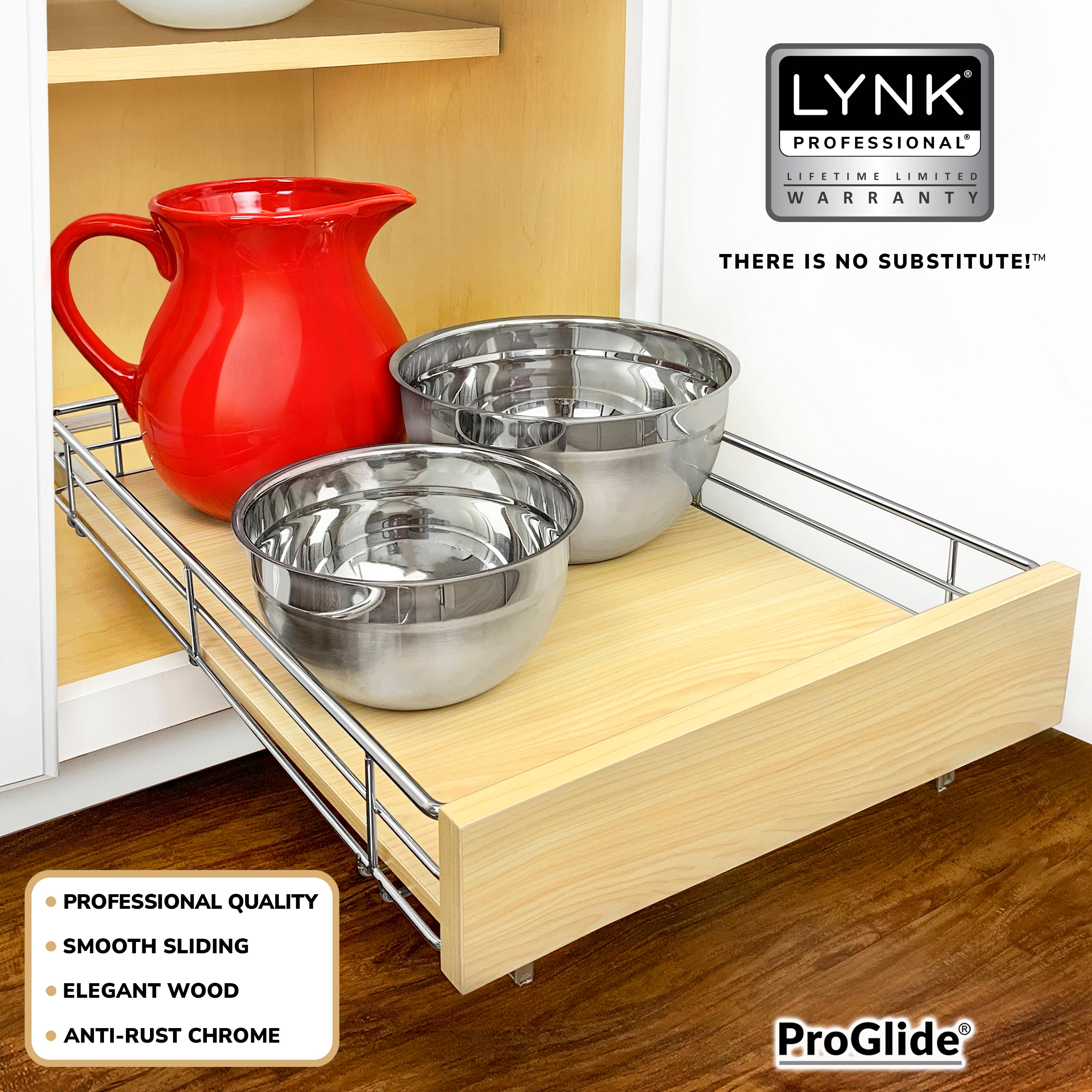Lynk Professional Pull Out Cabinet Organizer, Slide Out Pantry Shelf 20-in  W x 4-in H 1-Tier Cabinet-mount Metal Pull-out Under-sink Organizer in the  Cabinet Organizers department at