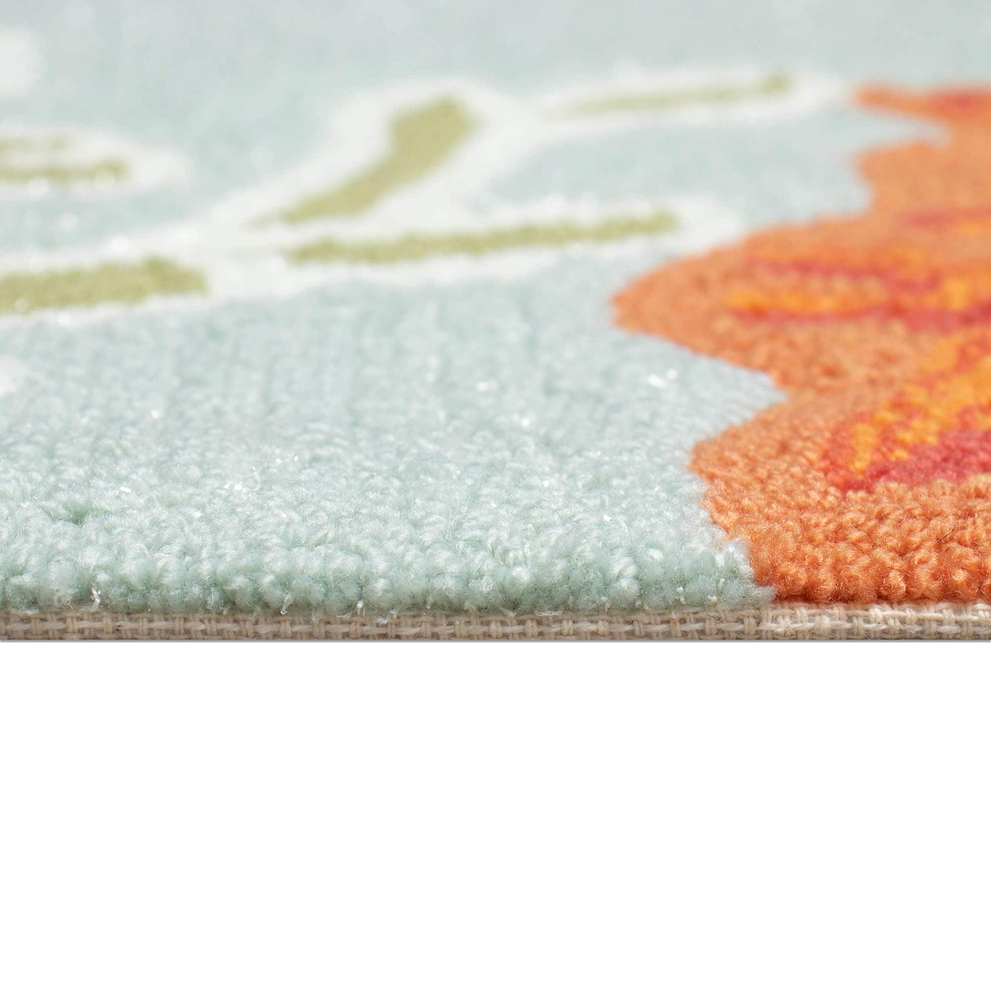 Hand-Tufted Rectangular Easy-Care Ocean Blue Rug 5' x 7'
