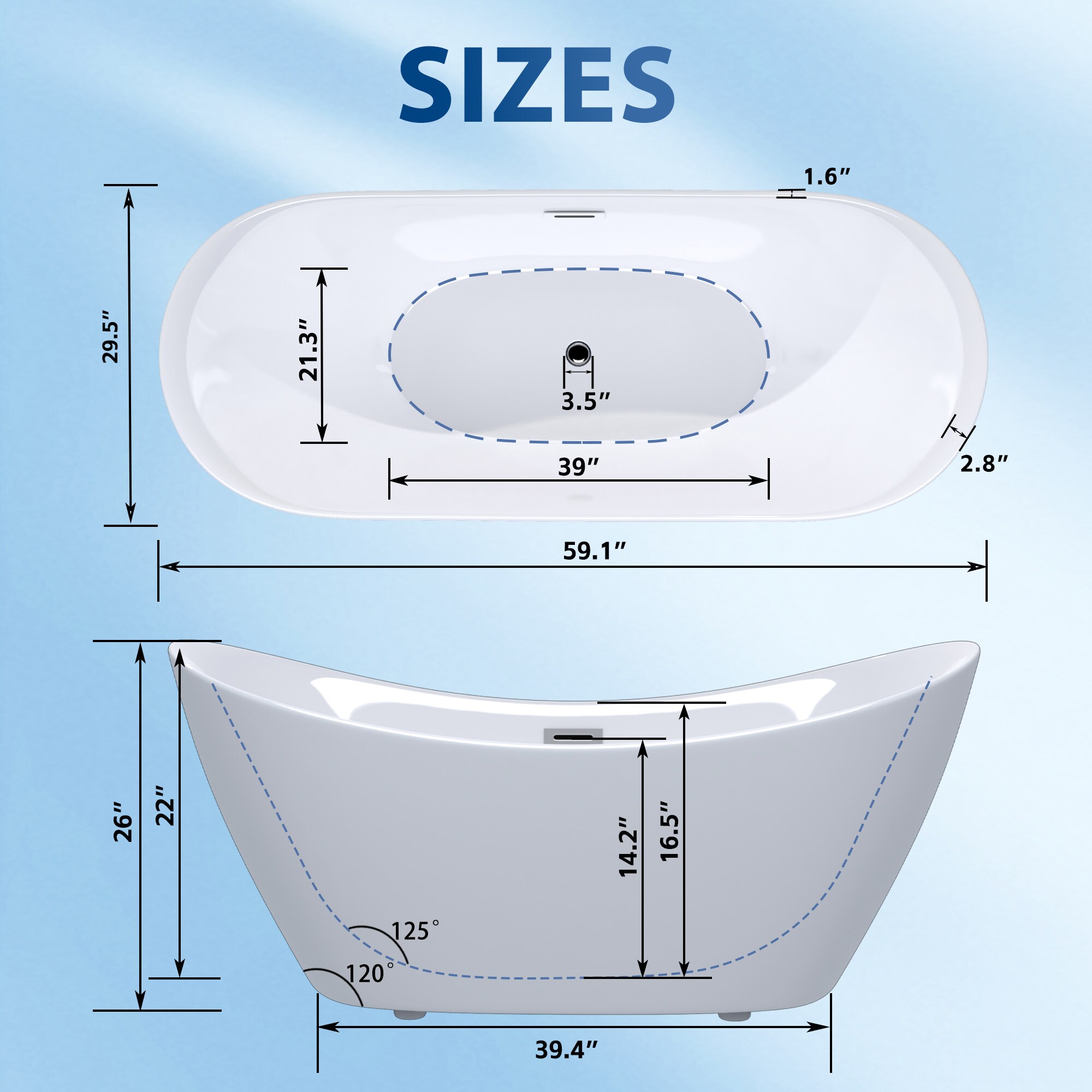CASAINC CA-BT-84918 bathtubs - View #5